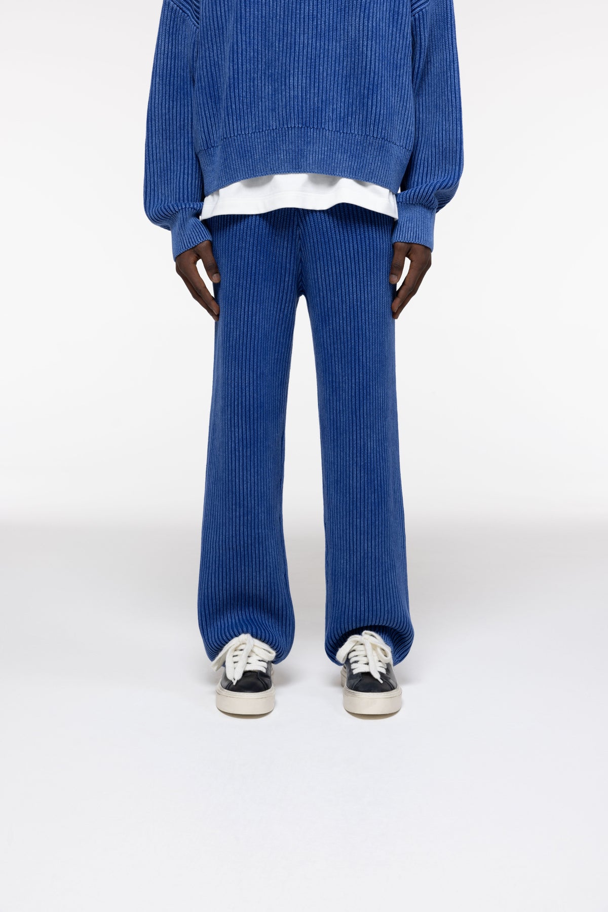 Cole Buxton | Acid Wash Knit Pants | Mens | Washed Blue