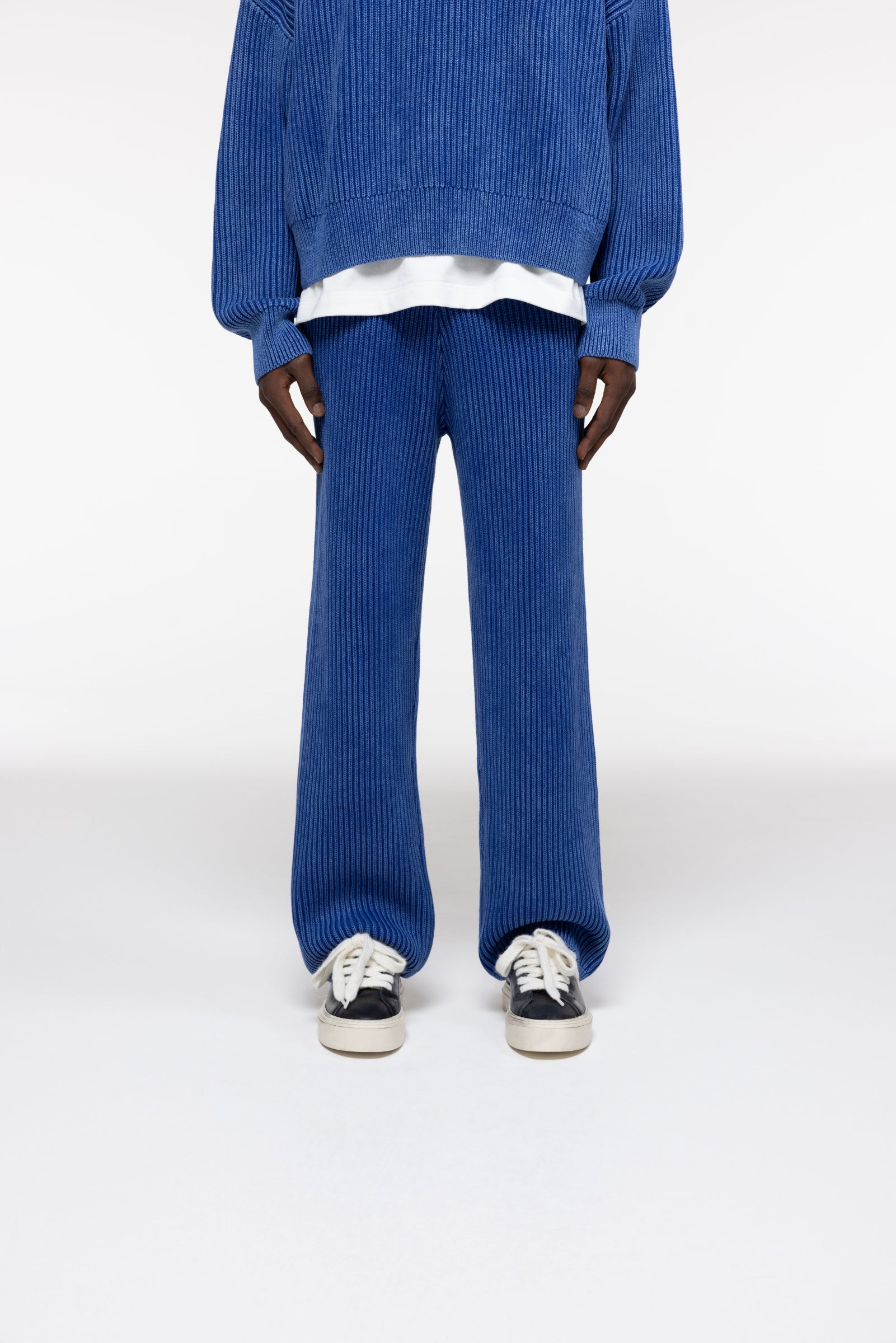 Cole Buxton | Acid Wash Knit Pants | Mens | Washed Blue