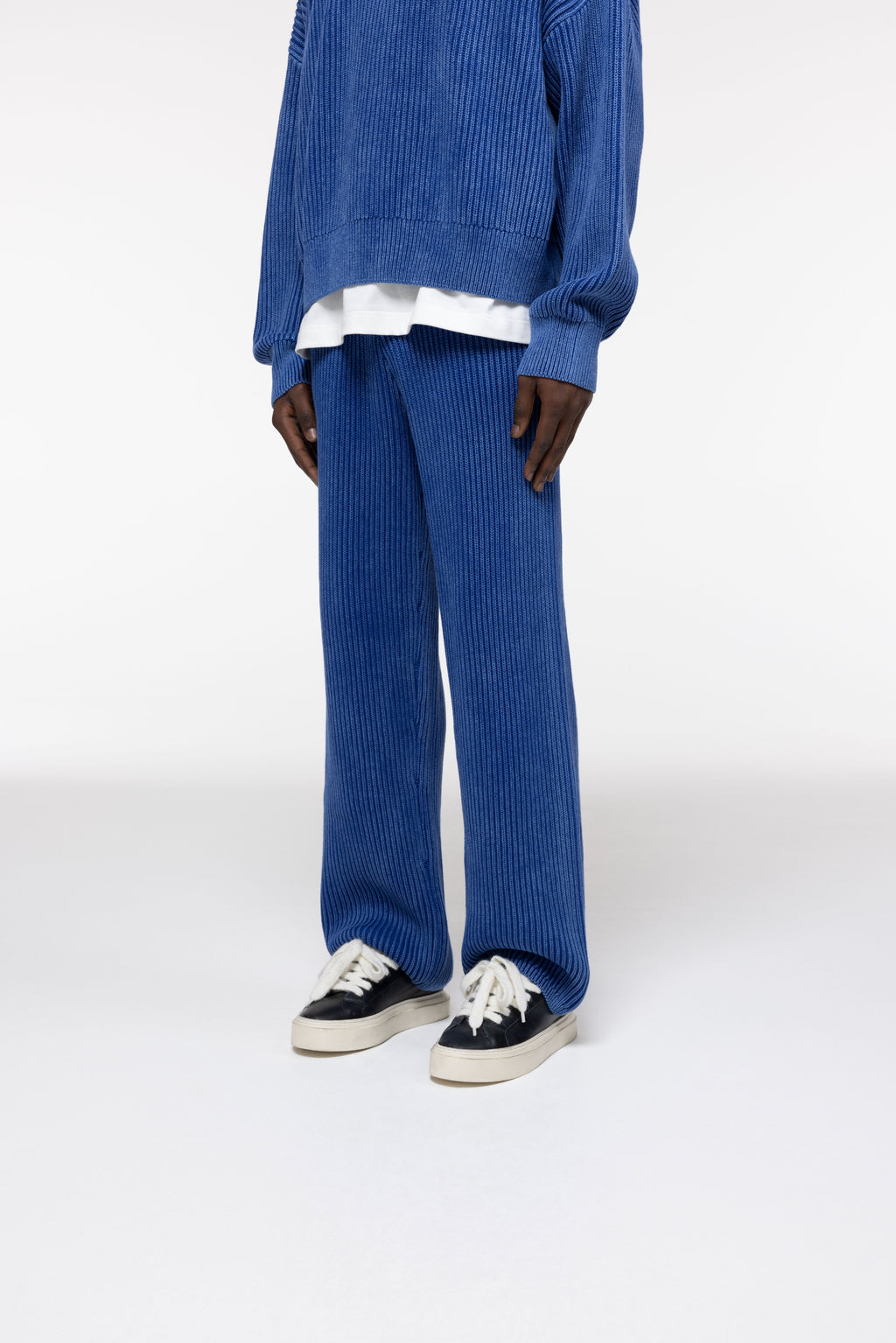 Cole Buxton | Acid Wash Knit Pants | Mens | Washed Blue