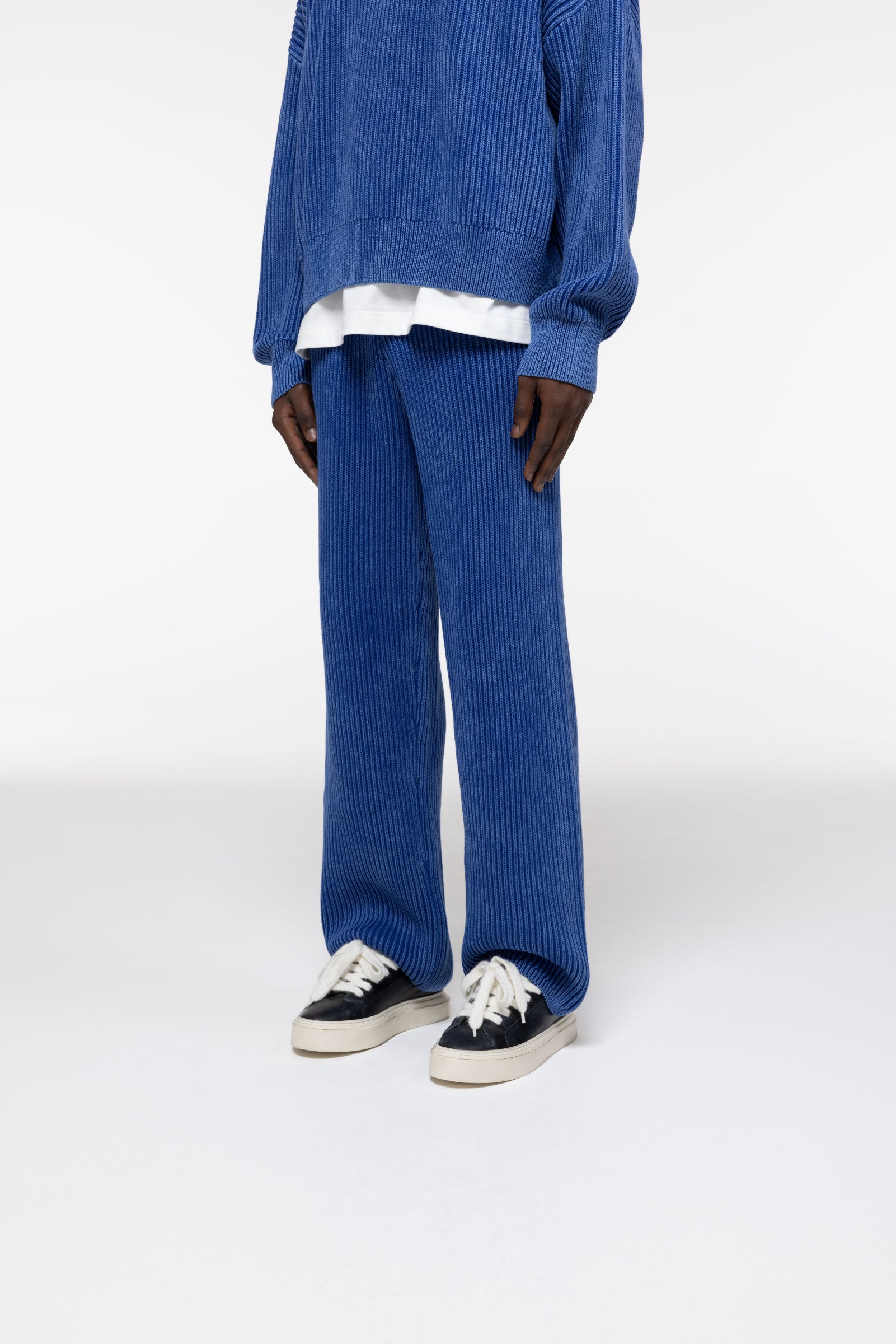 Cole Buxton | Acid Wash Knit Pants | Mens | Washed Blue