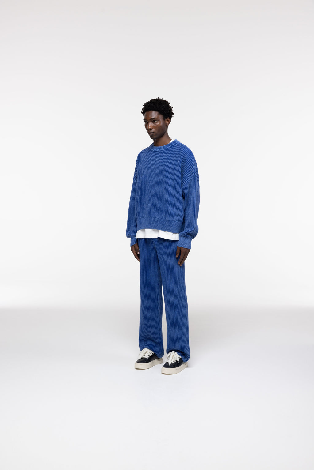 Cole Buxton | Acid Wash Knit Pants | Mens | Washed Blue