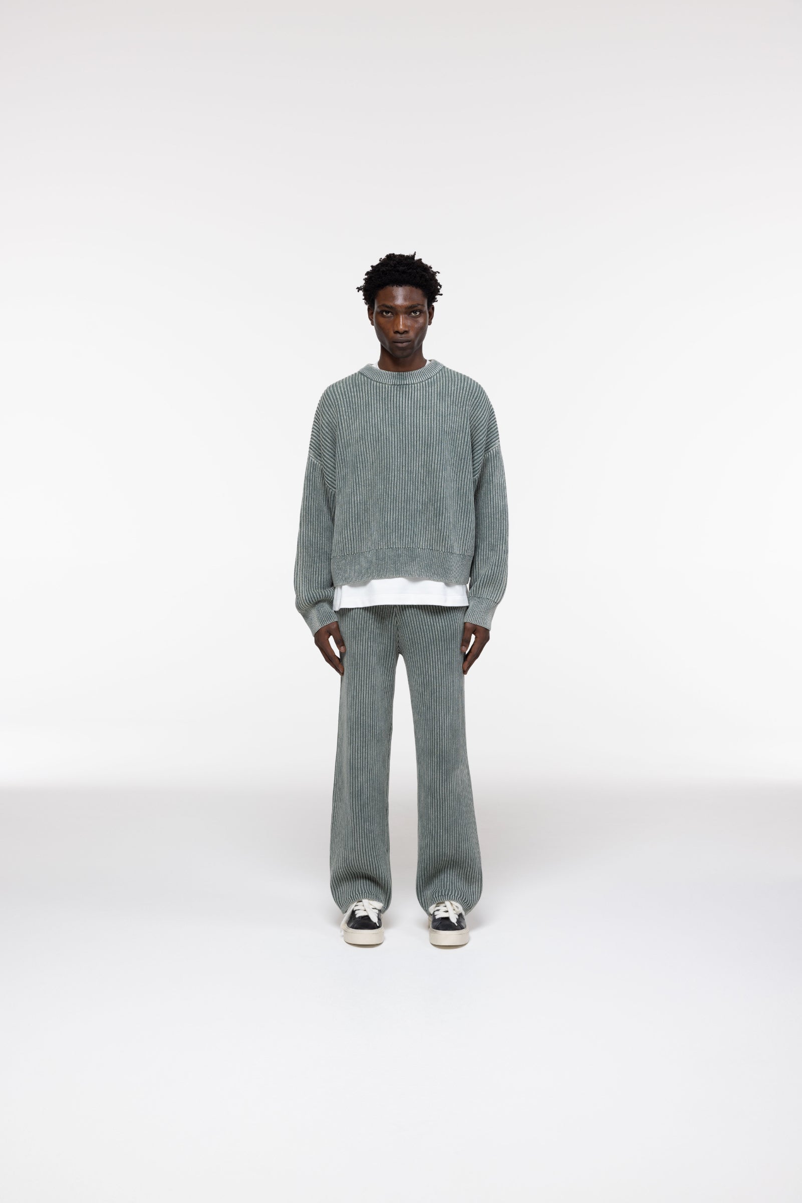 Cole Buxton | Acid Wash Knit Pants | Mens | Washed Green