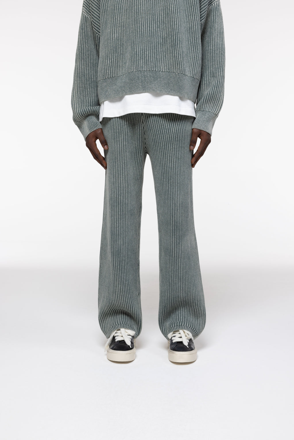 Cole Buxton | Acid Wash Knit Pants | Mens | Washed Green