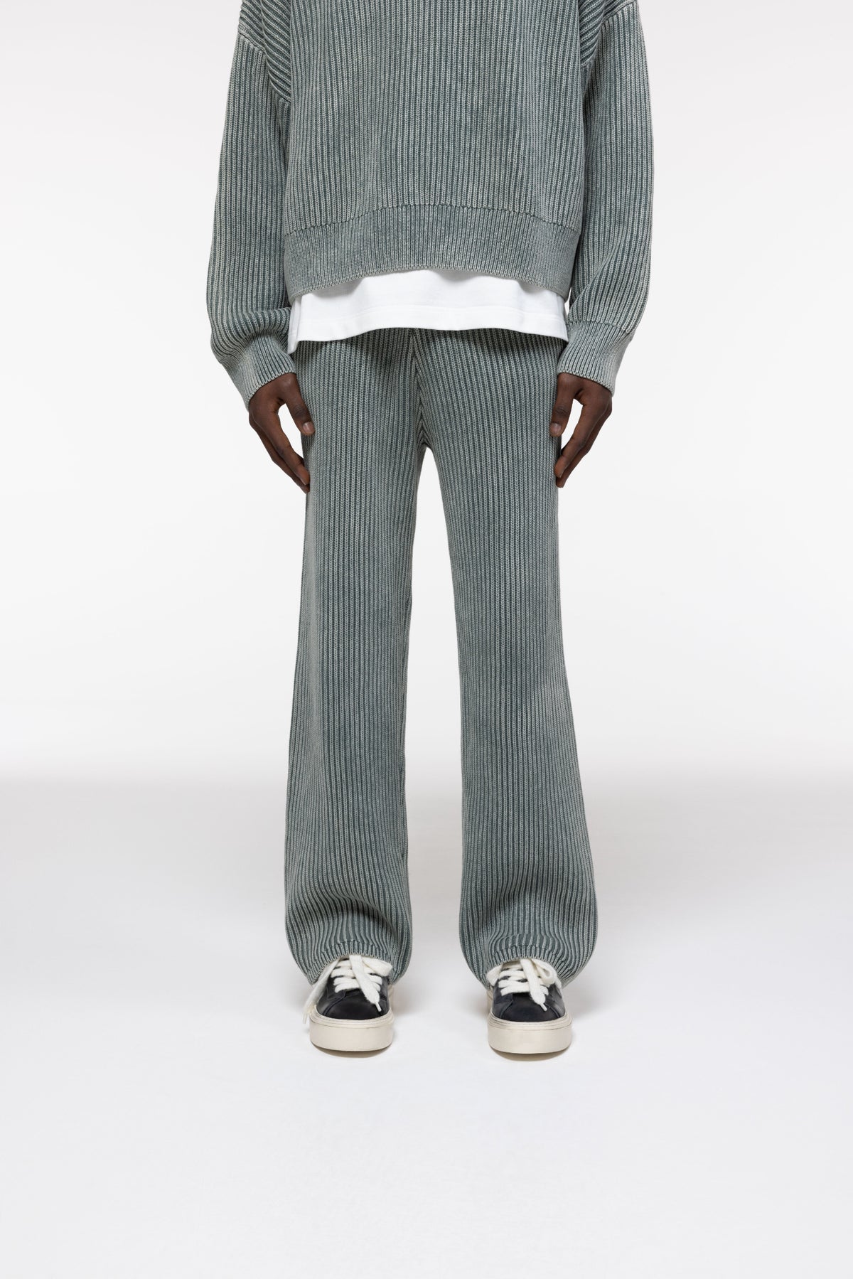 Cole Buxton | Acid Wash Knit Pants | Mens | Washed Green