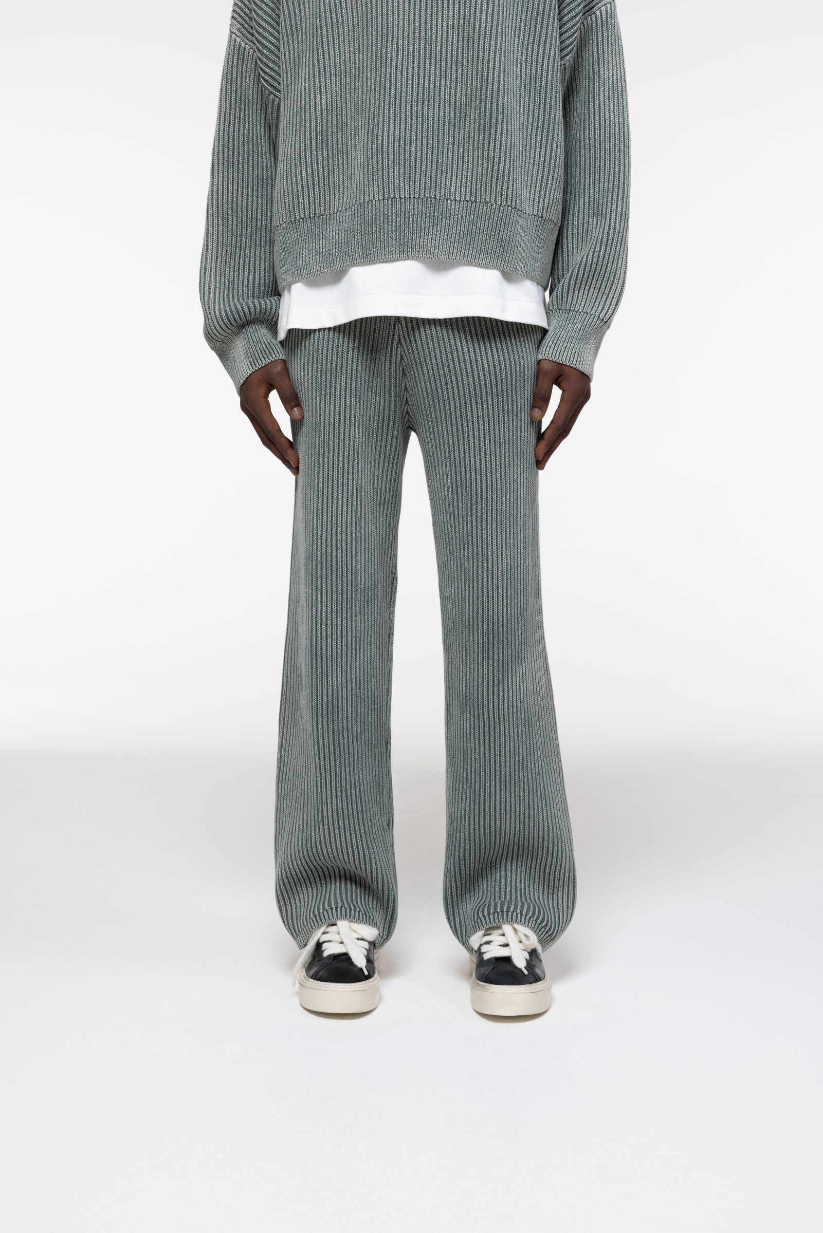 Cole Buxton | Acid Wash Knit Pants | Mens | Washed Green