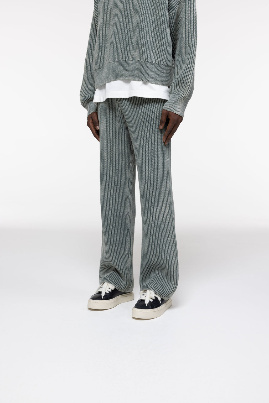 Cole Buxton | Acid Wash Knit Pants | Mens | Washed Green