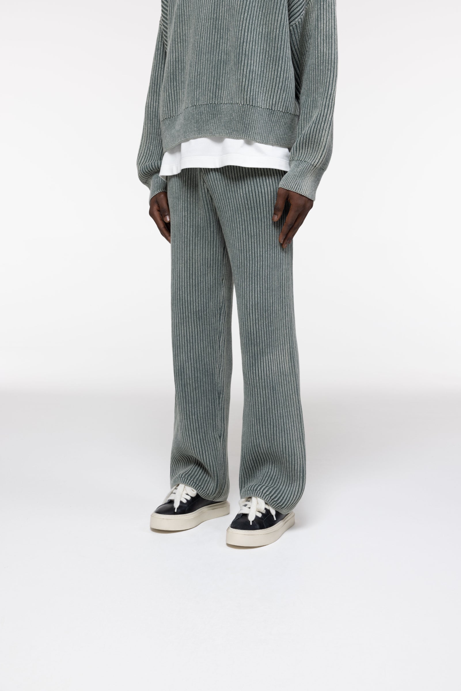 Cole Buxton | Acid Wash Knit Pants | Mens | Washed Green