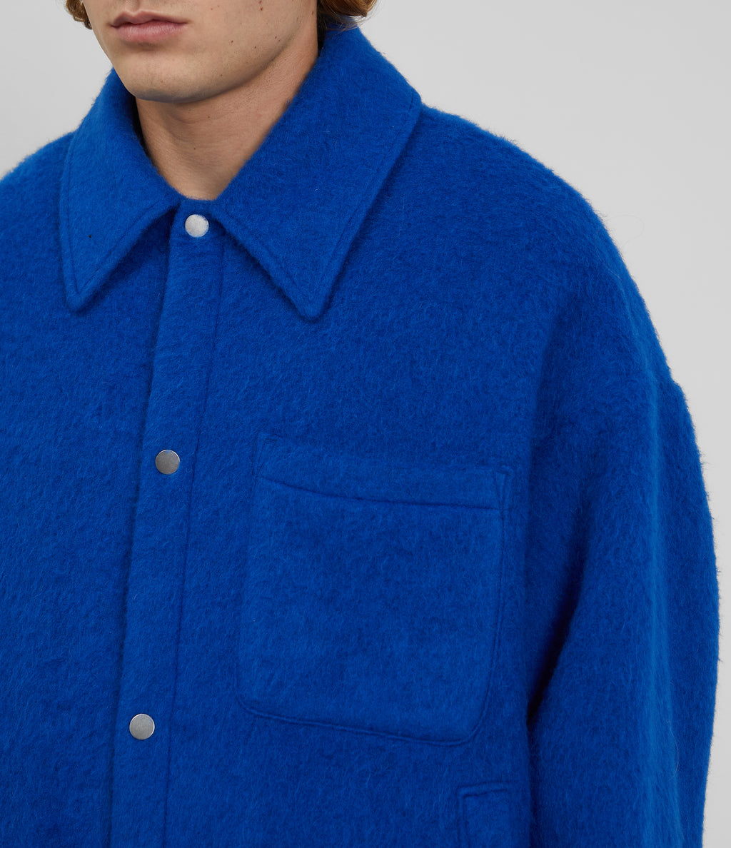 Cole Buxton | Overshirt | Mens | Wool | Cobalt Blue