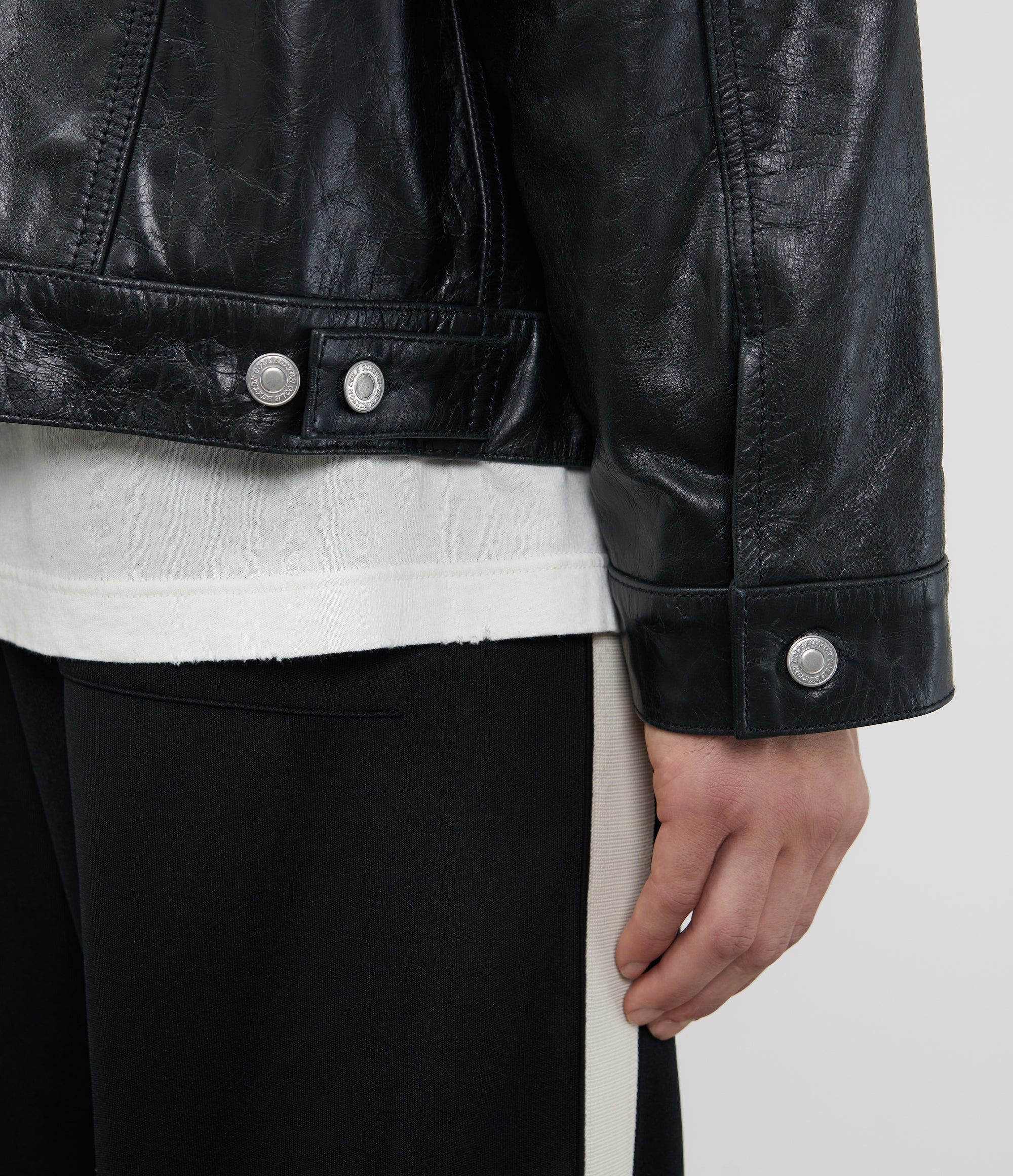 Cole Buxton | Leather Trucker Jacket | Mens | Leather | Black