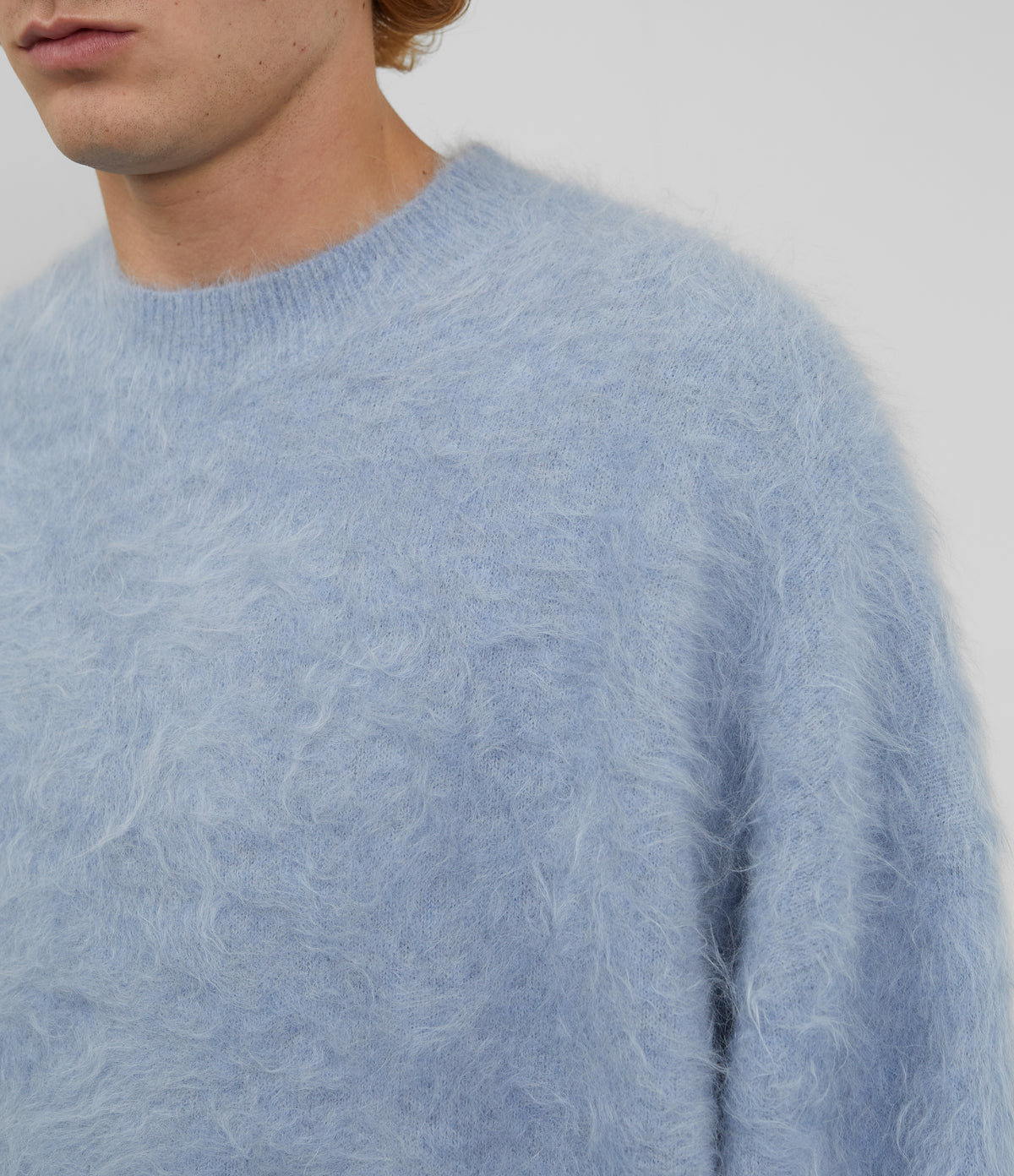 Cole Buxton | Alpaca Knit Sweater | Unisex | Alpaca | Hand Brushed | Blue