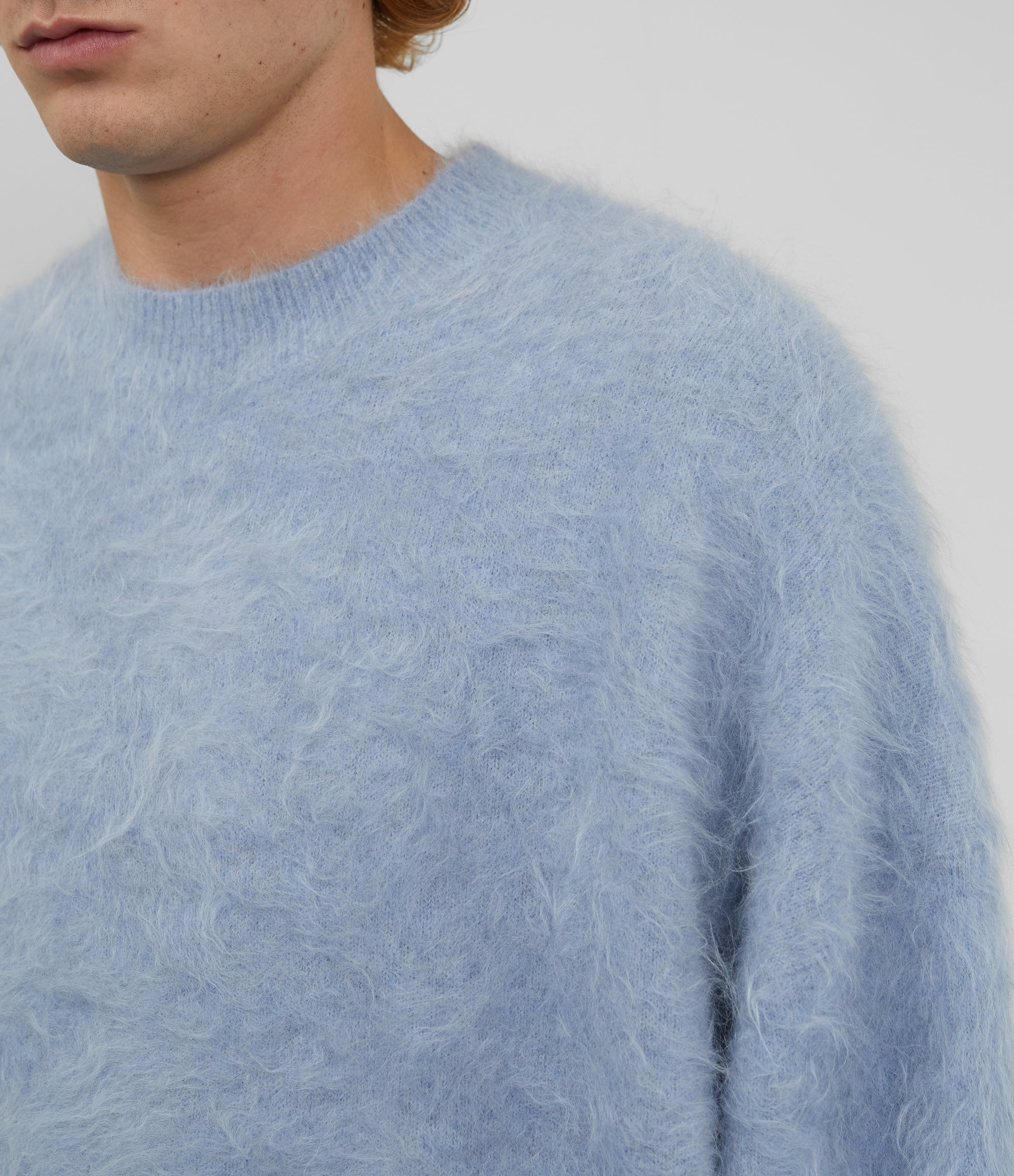 Cole Buxton | Alpaca Knit Sweater | Unisex | Alpaca | Hand Brushed | Blue