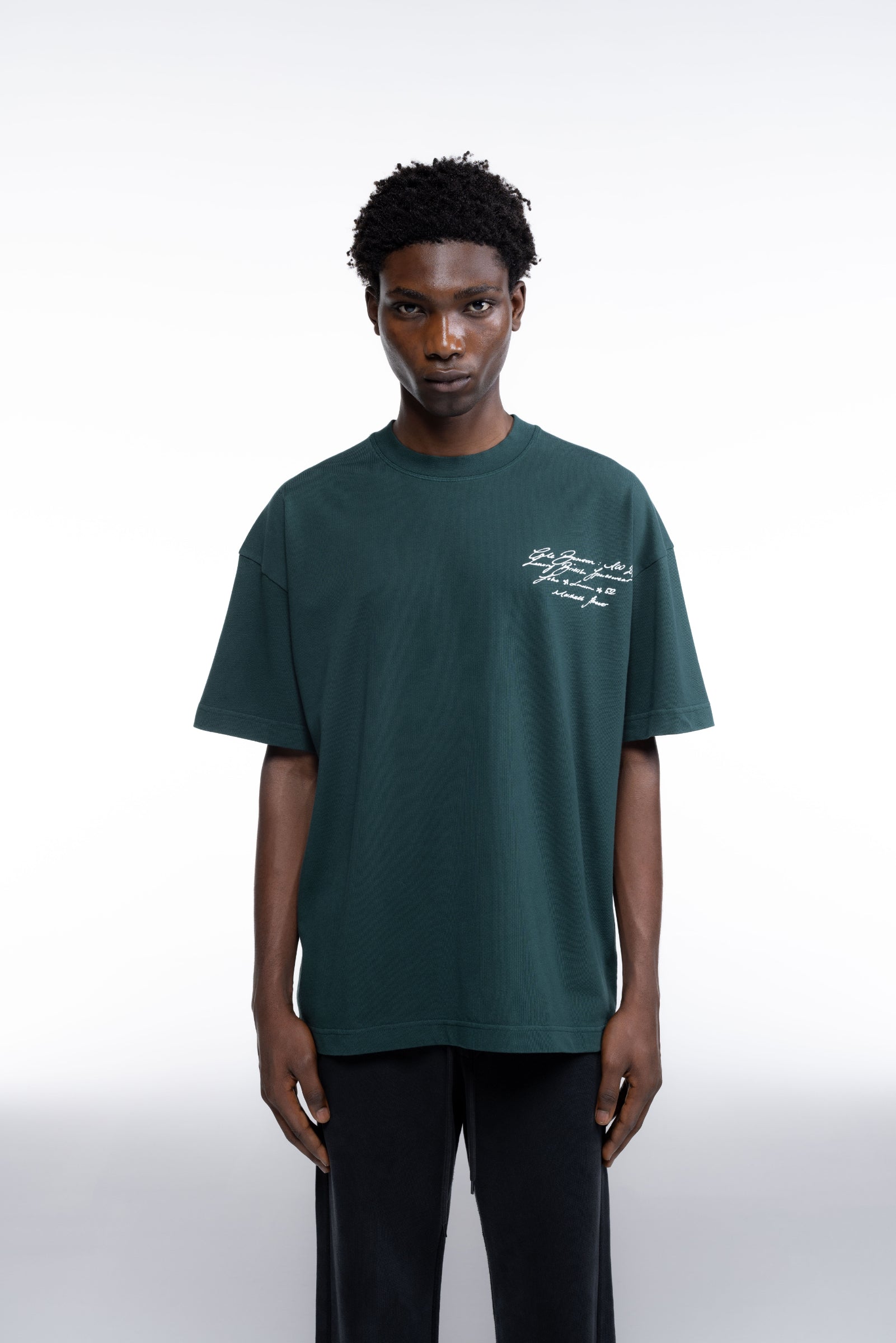 Cole Buxton | Script T-Shirt | Mens | Forest Green