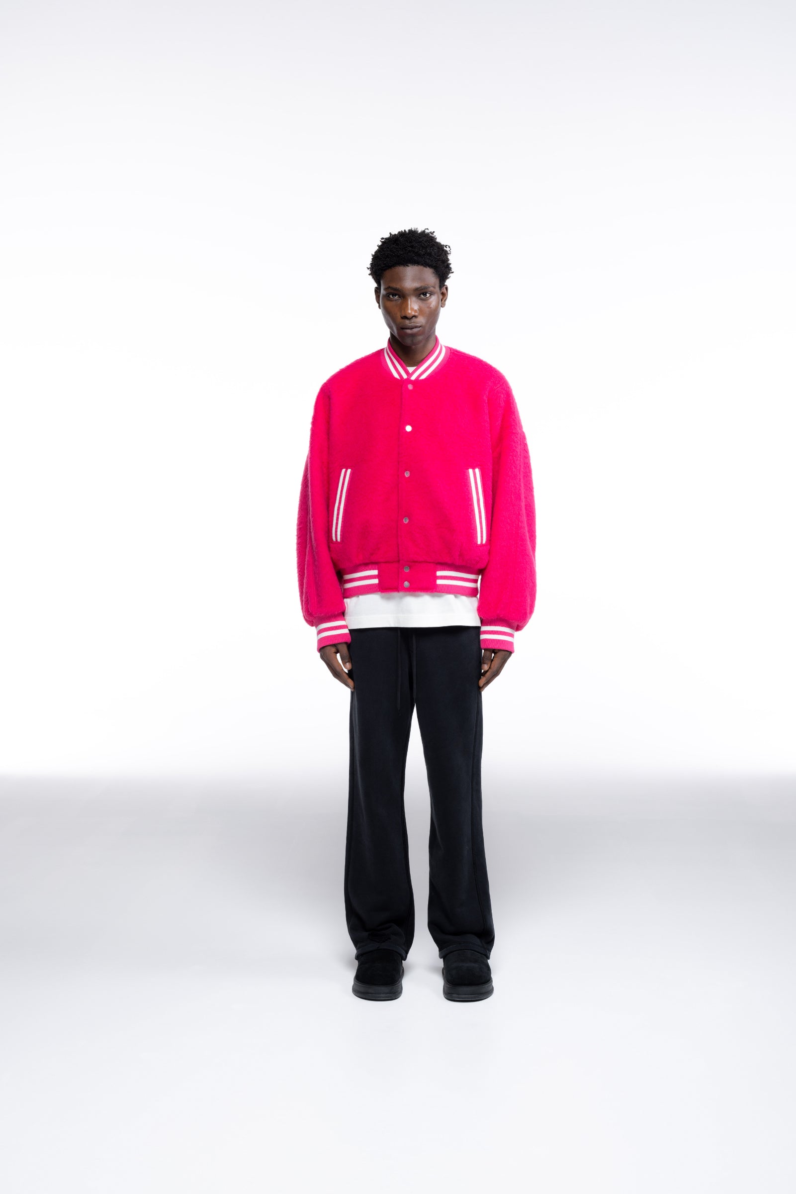 Cole Buxton | Wool Bomber | Mens | Pink
