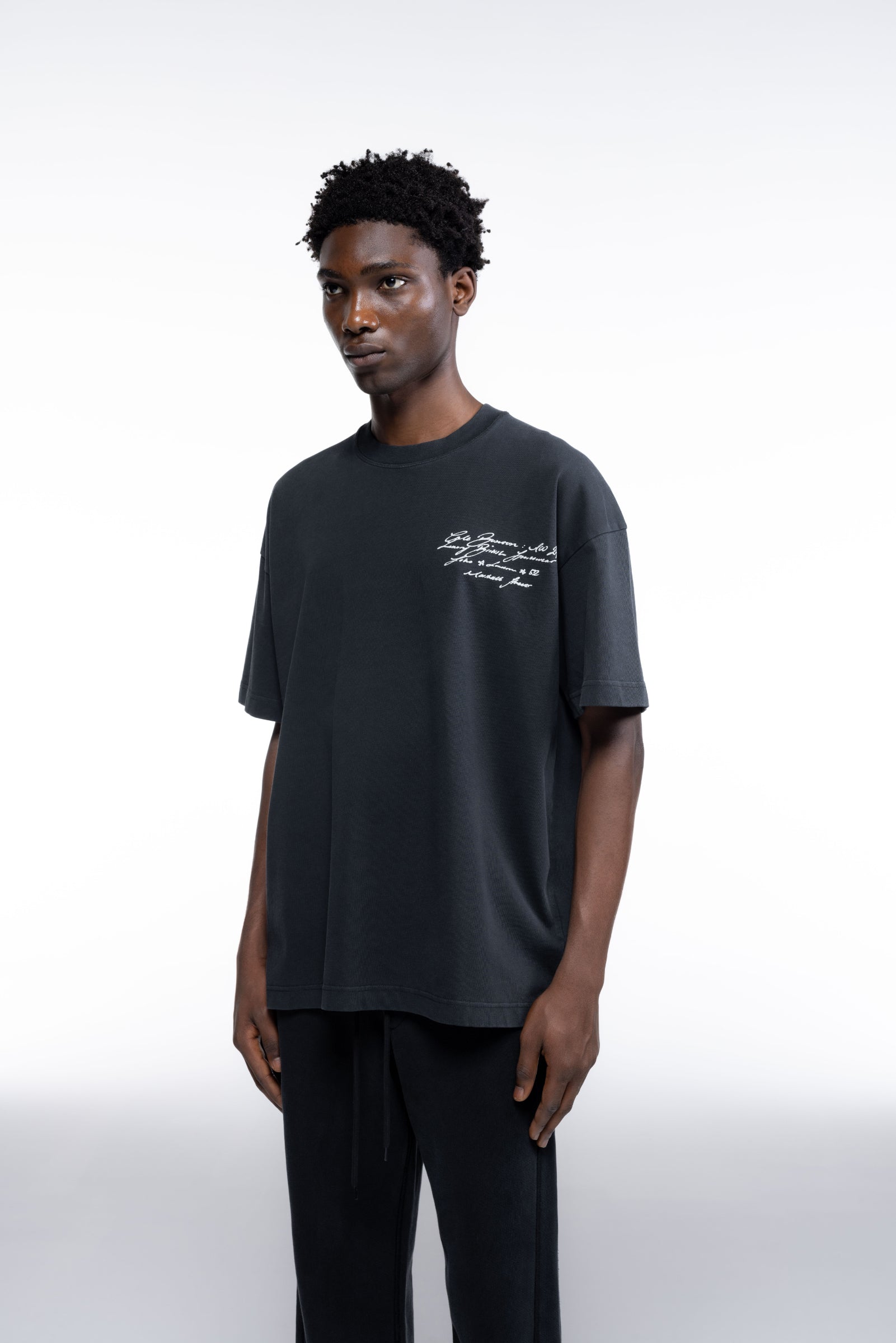 Cole Buxton | Script T-Shirt | Mens | Vintage Black
