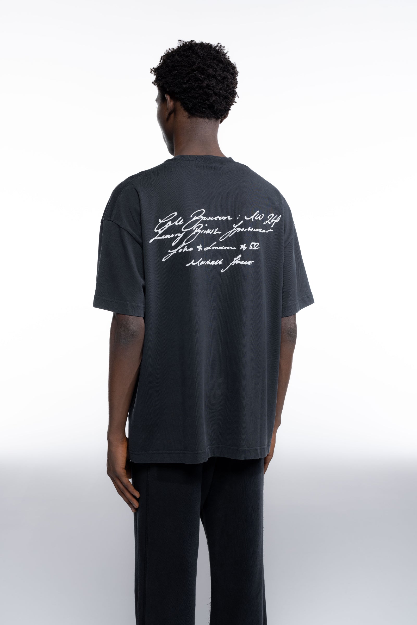 Cole Buxton | Script T-Shirt | Mens | Vintage Black