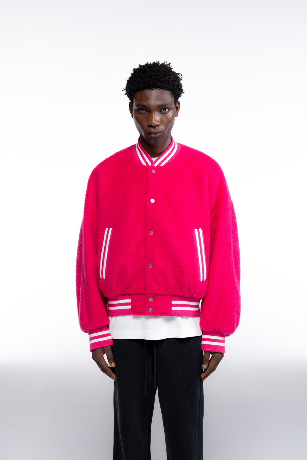 Cole Buxton | Wool Bomber | Mens | Pink