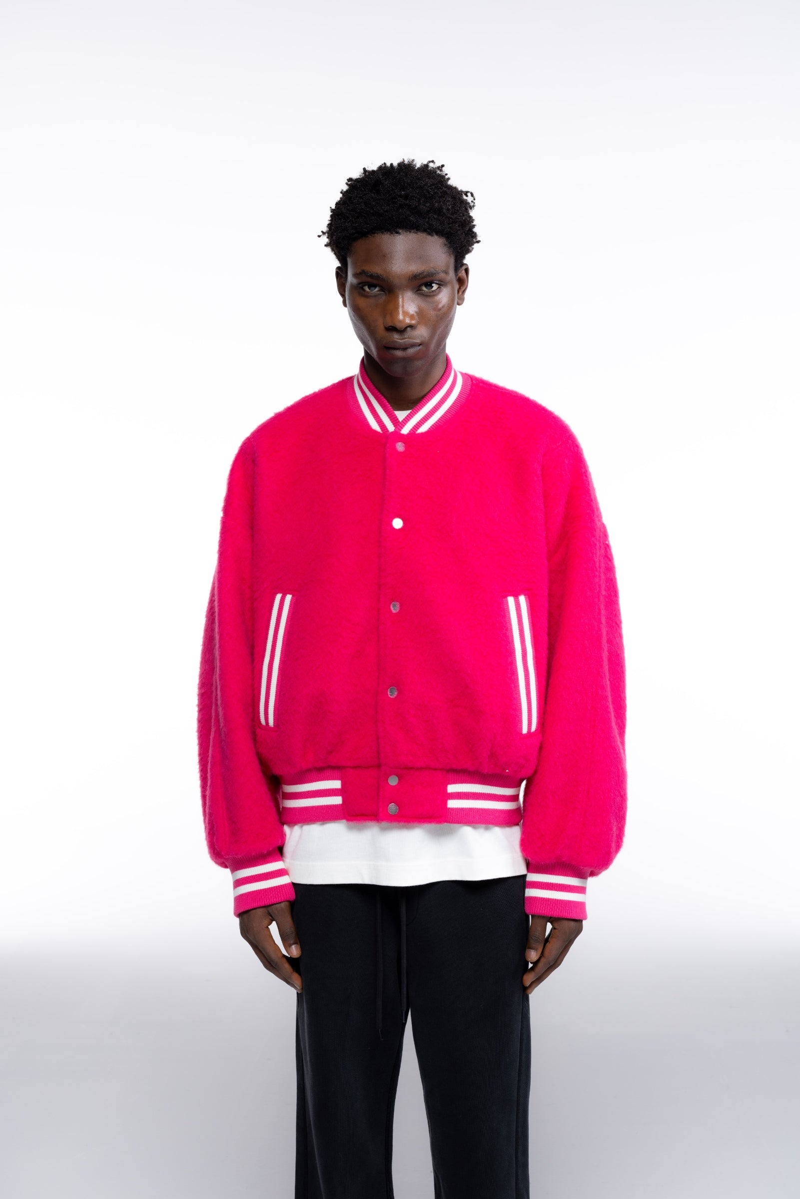 Cole Buxton | Wool Bomber | Mens | Pink