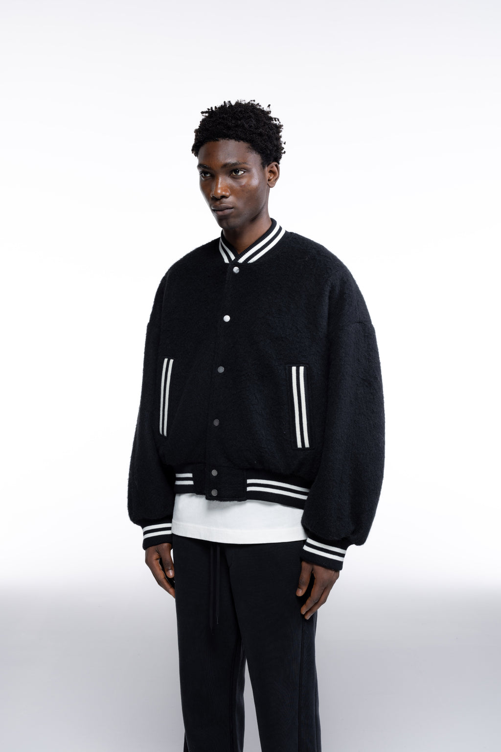Cole Buxton | Wool Bomber | Mens | Black