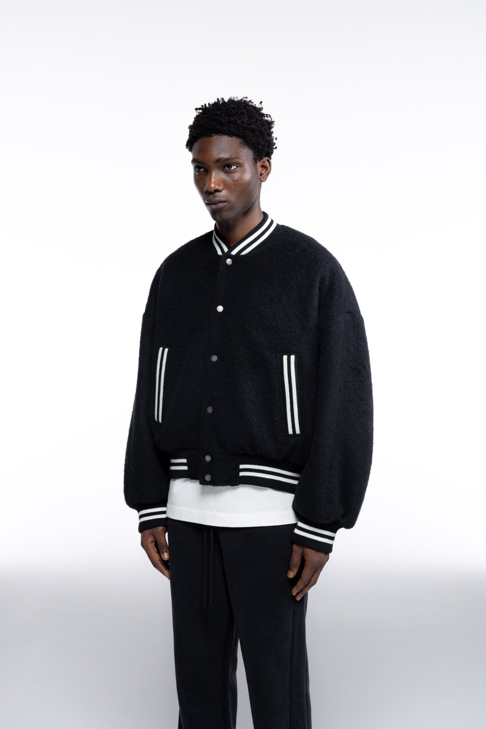 Cole Buxton | Wool Bomber | Mens | Black