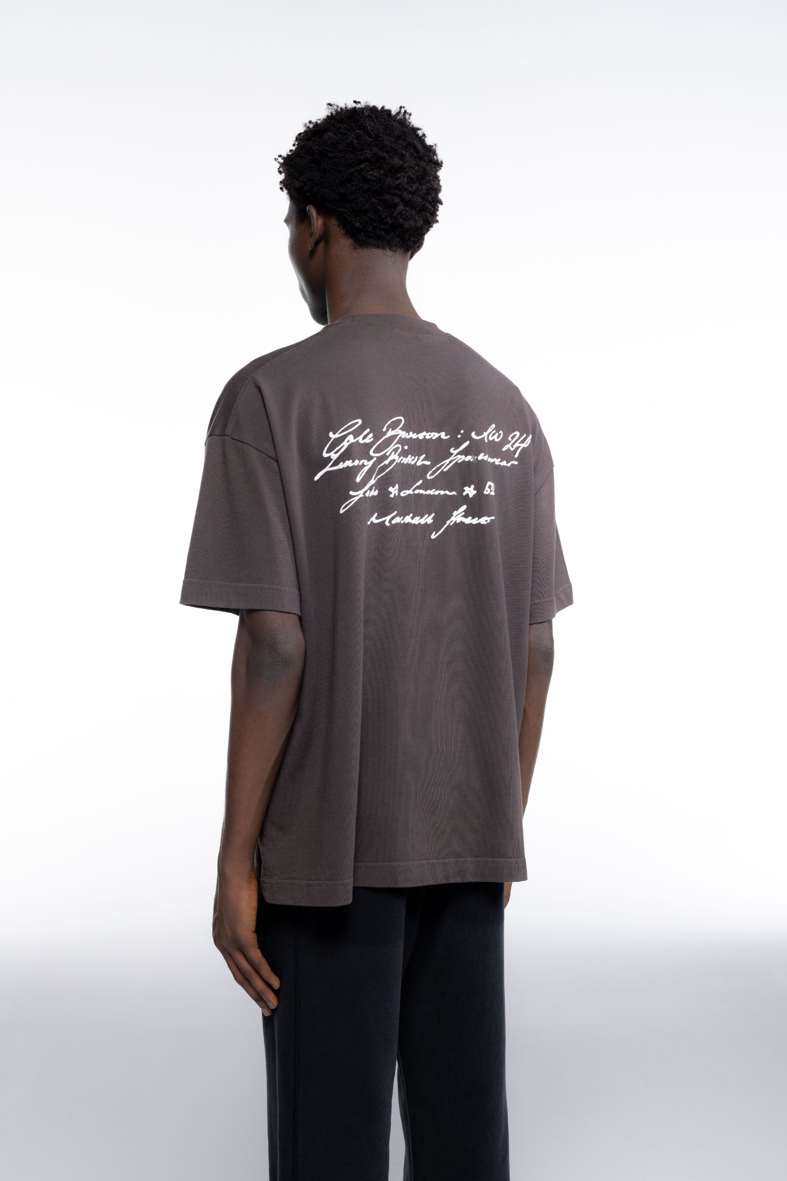Cole Buxton | Script T-Shirt | Mens | Brown