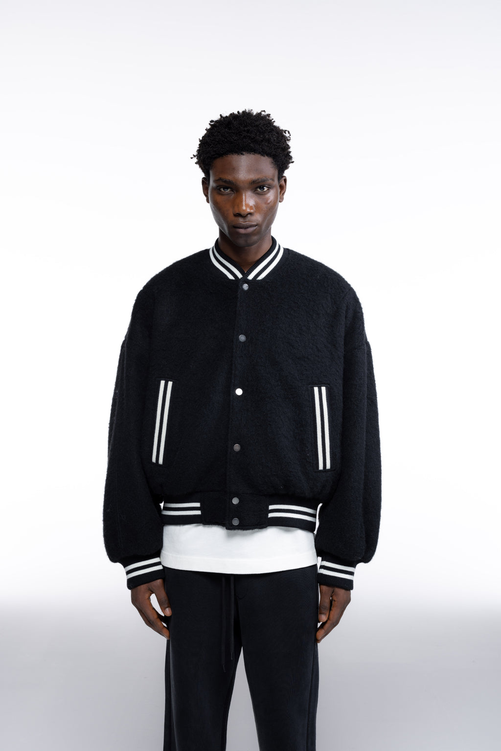 Cole Buxton | Wool Bomber | Mens | Black