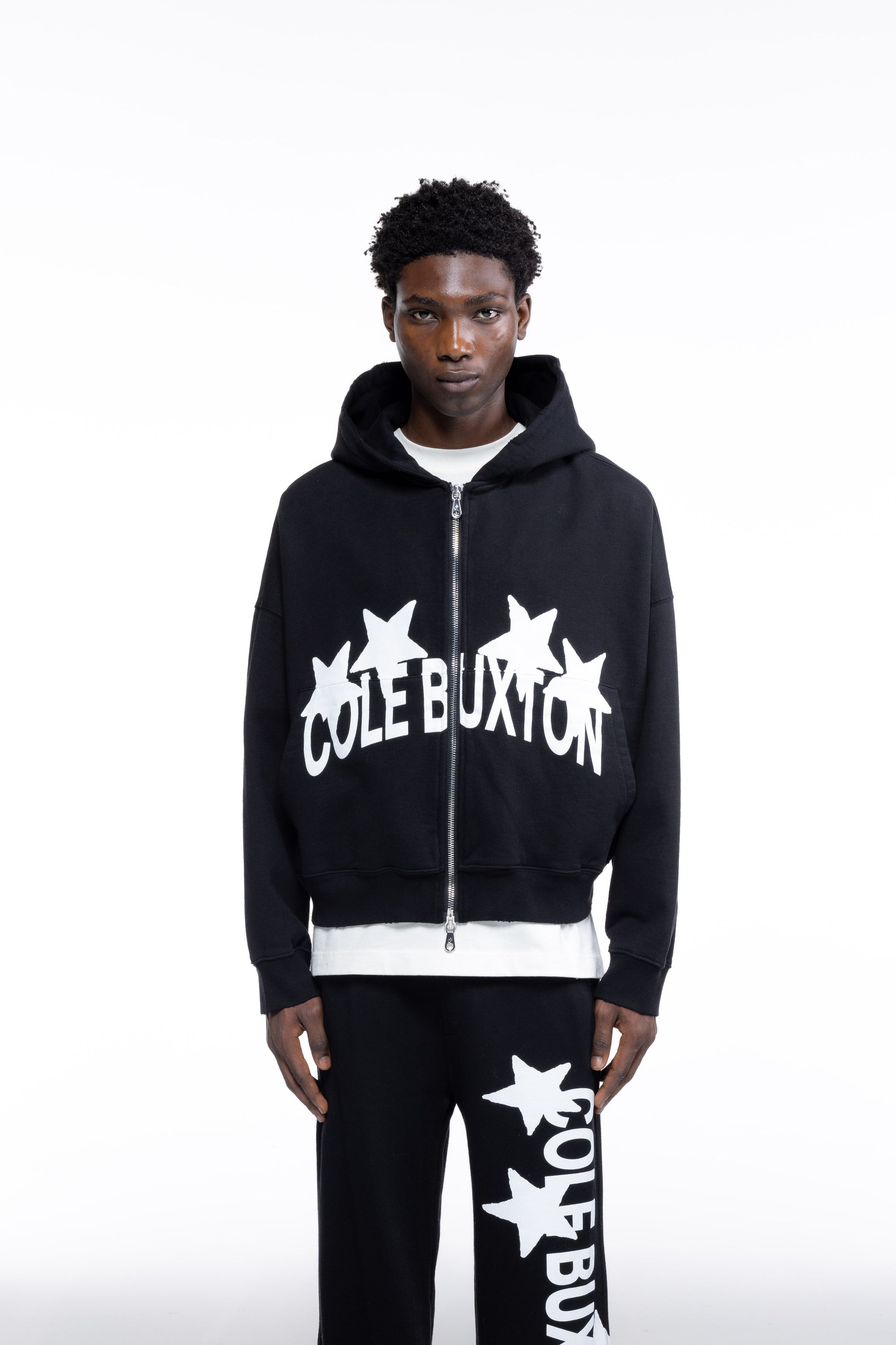 Cole Buxton | 4 Star Zipped Hoodie | Mens | Black