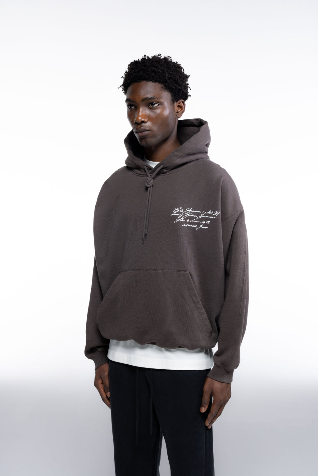 Cole Buxton | Script Hoodie | Mens | Brown