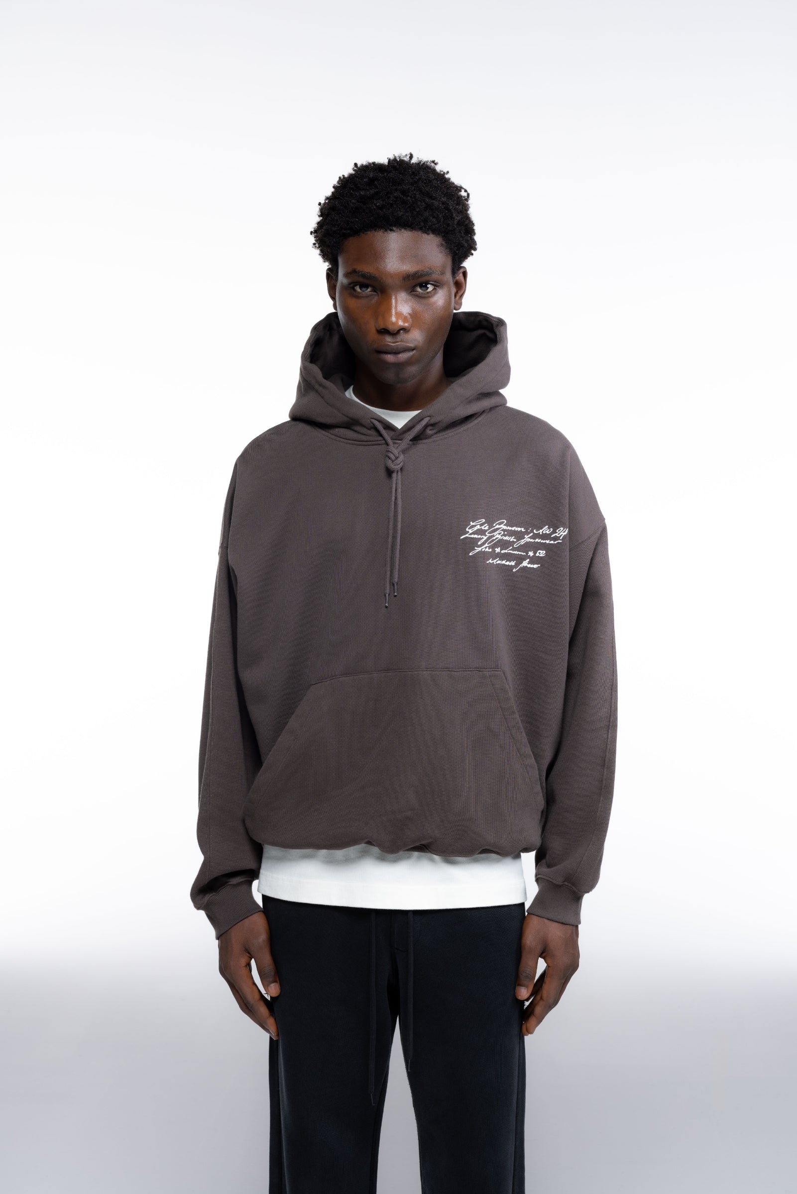 Cole Buxton | Script Hoodie | Mens | Brown