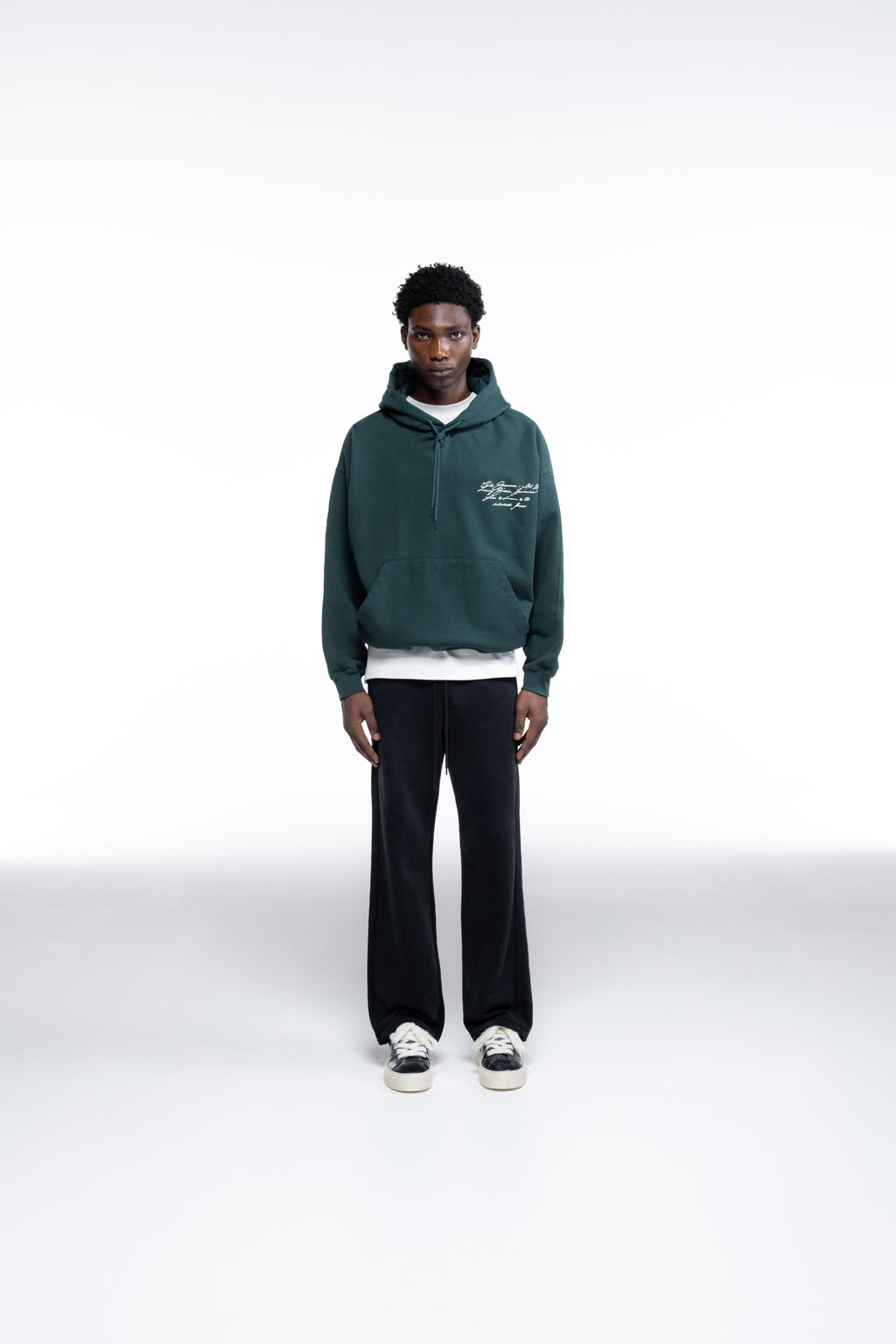 Cole Buxton | Script Hoodie | Mens | Forest Green