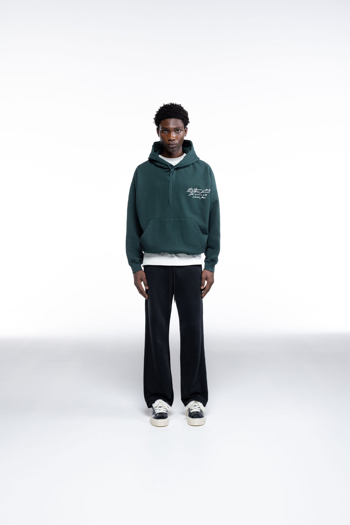 Cole Buxton | Script Hoodie | Mens | Forest Green