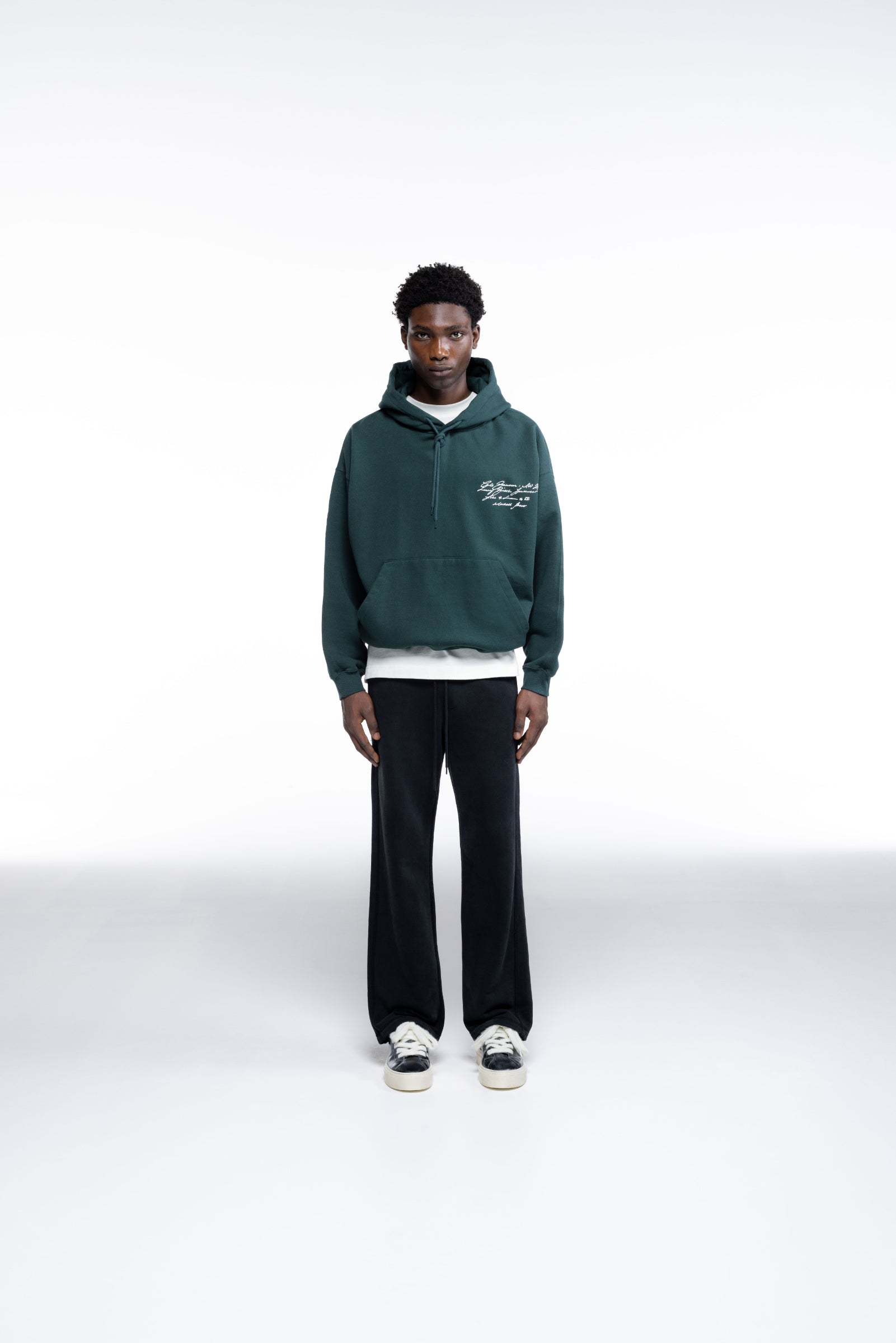 Cole Buxton | Script Hoodie | Mens | Forest Green