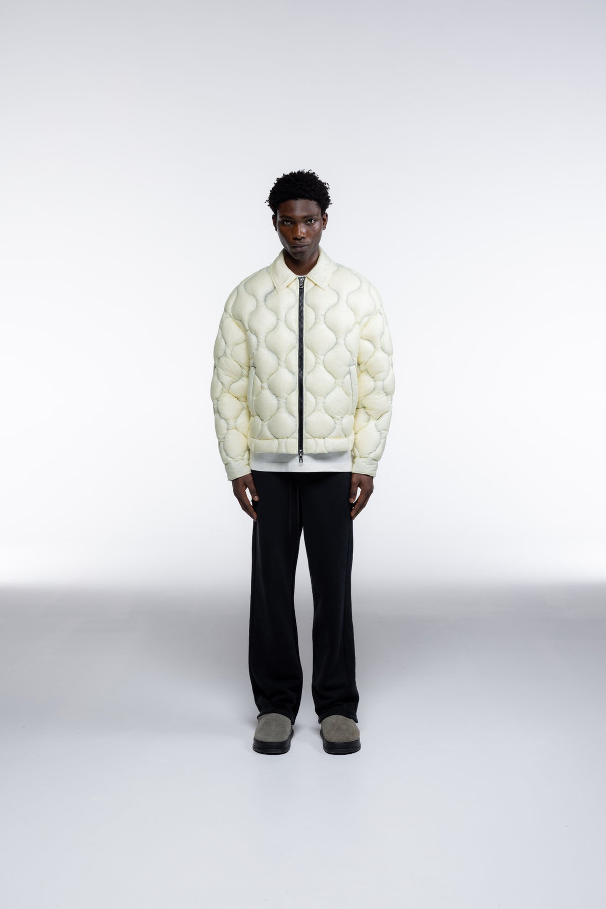 Cole Buxton | Translucent Quilted Overshirt | Mens | Vintage White