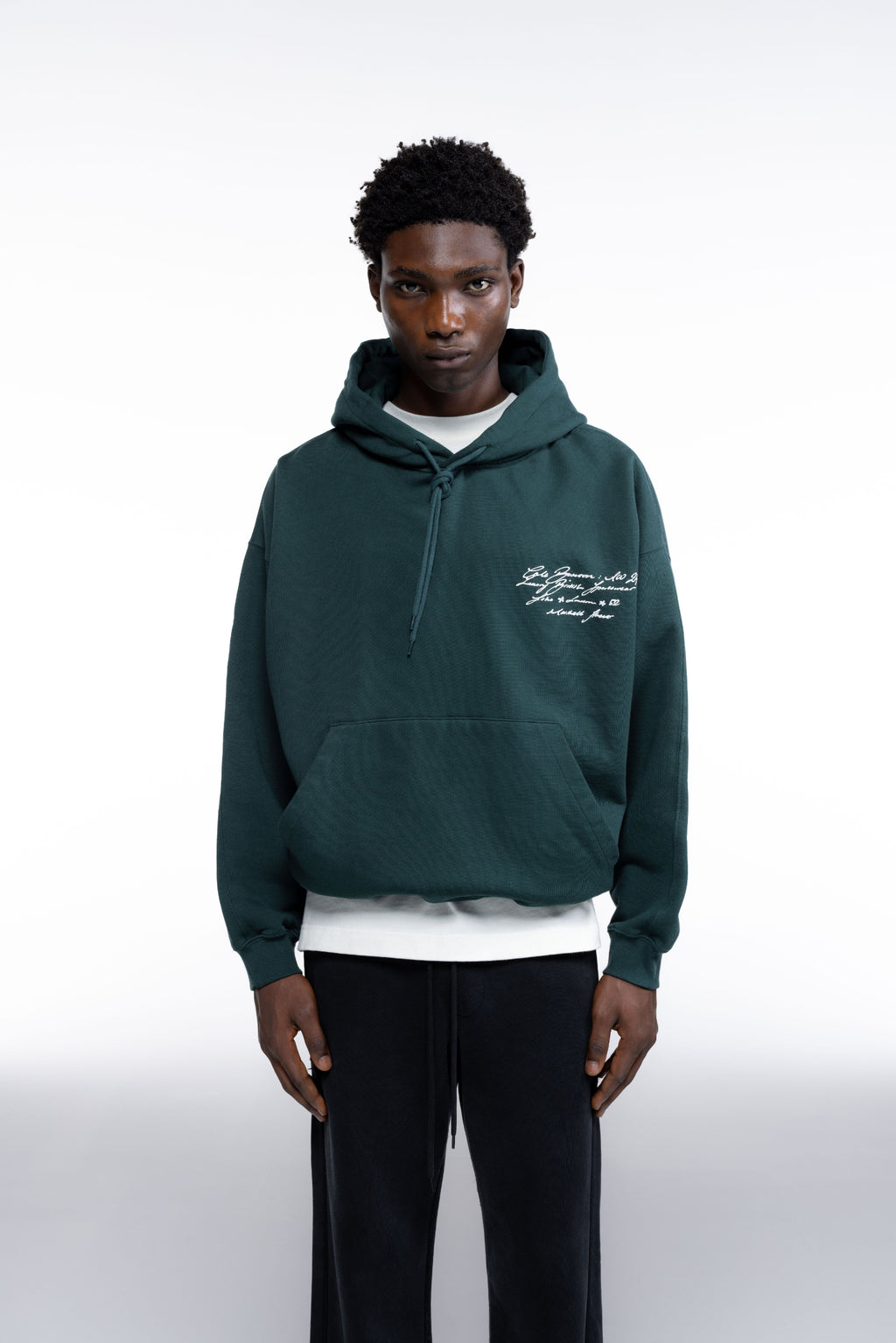 Cole Buxton | Script Hoodie | Mens | Forest Green