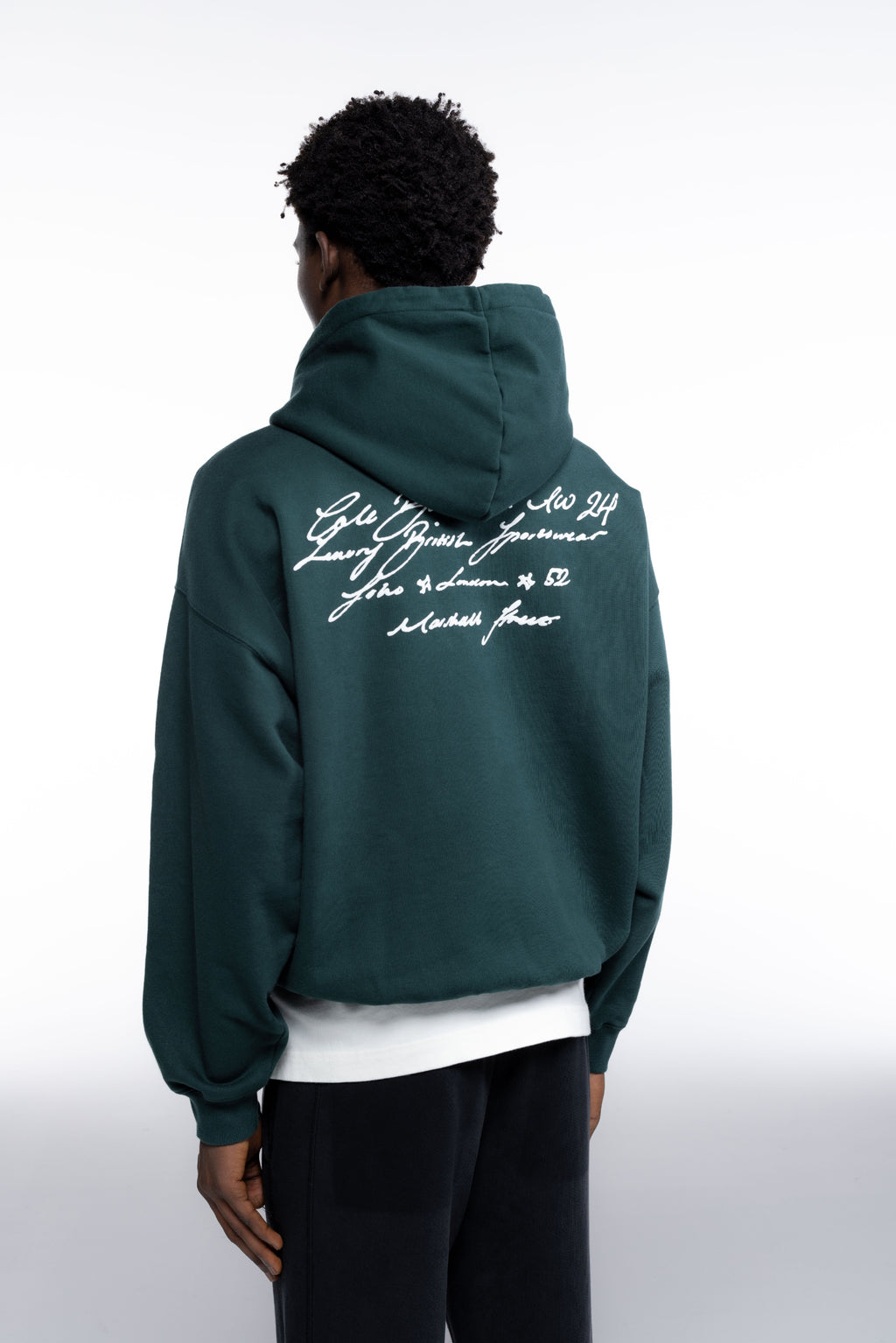 Cole Buxton | Script Hoodie | Mens | Forest Green