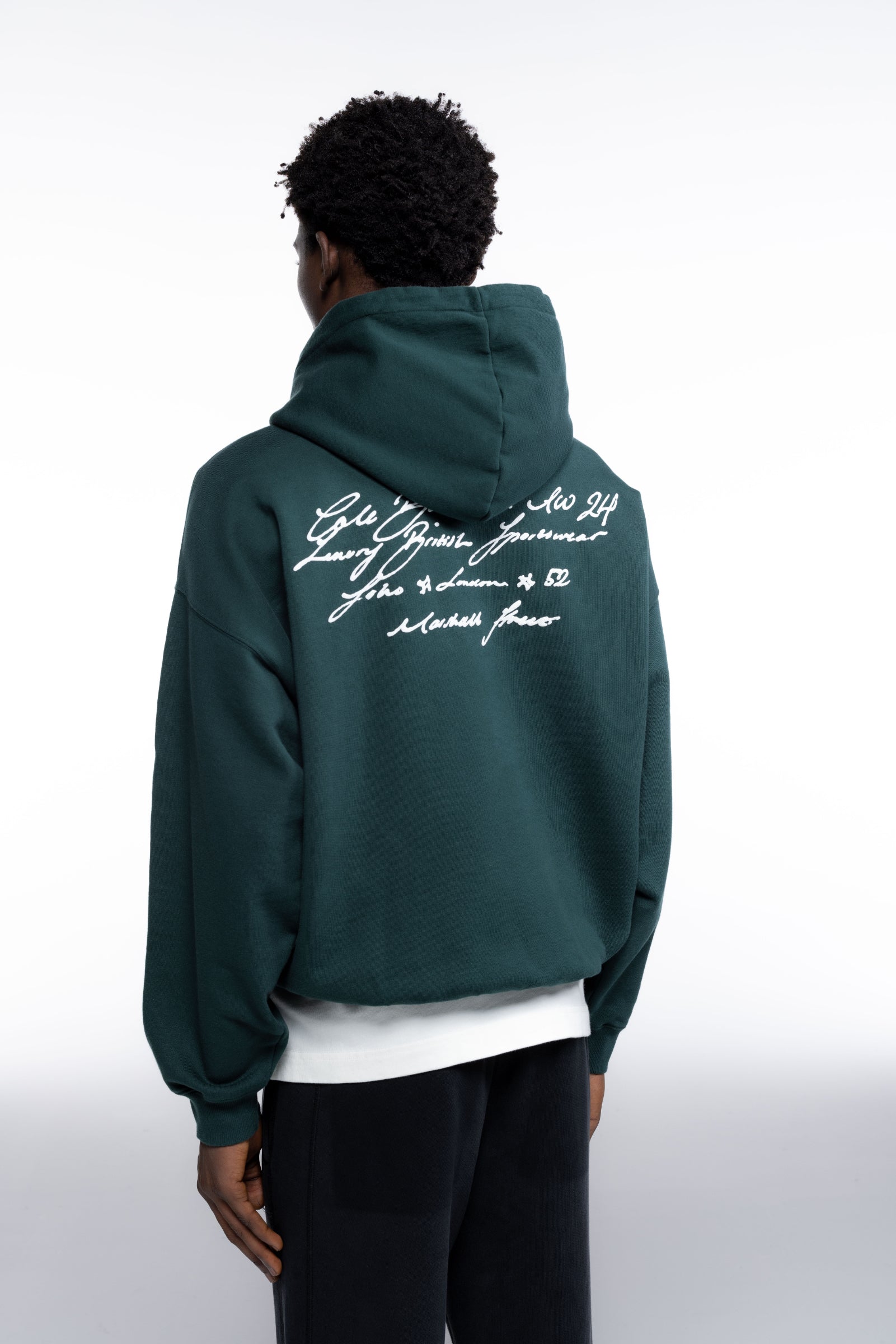 Cole Buxton | Script Hoodie | Mens | Forest Green