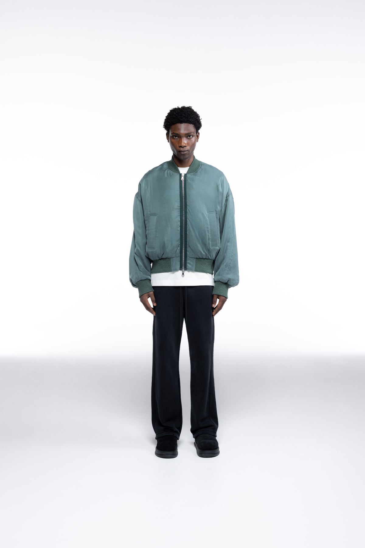 Cole Buxton | Cupro Bomber | Mens | Forest Green