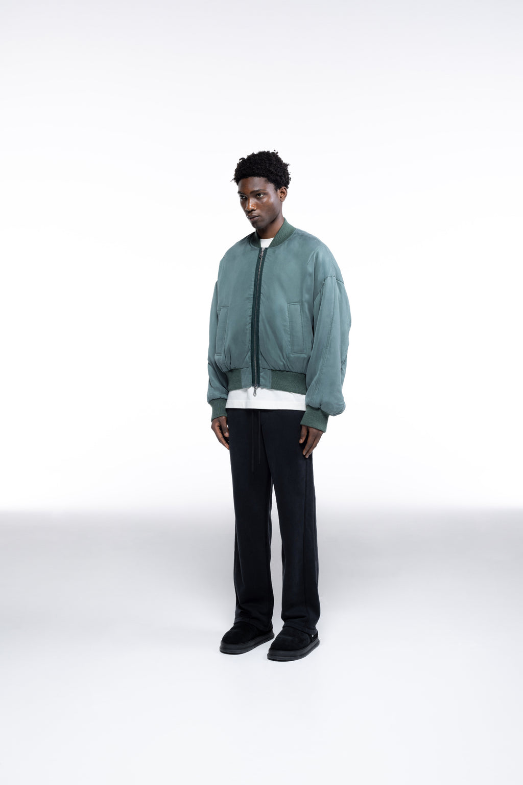 Cole Buxton | Cupro Bomber | Mens | Forest Green
