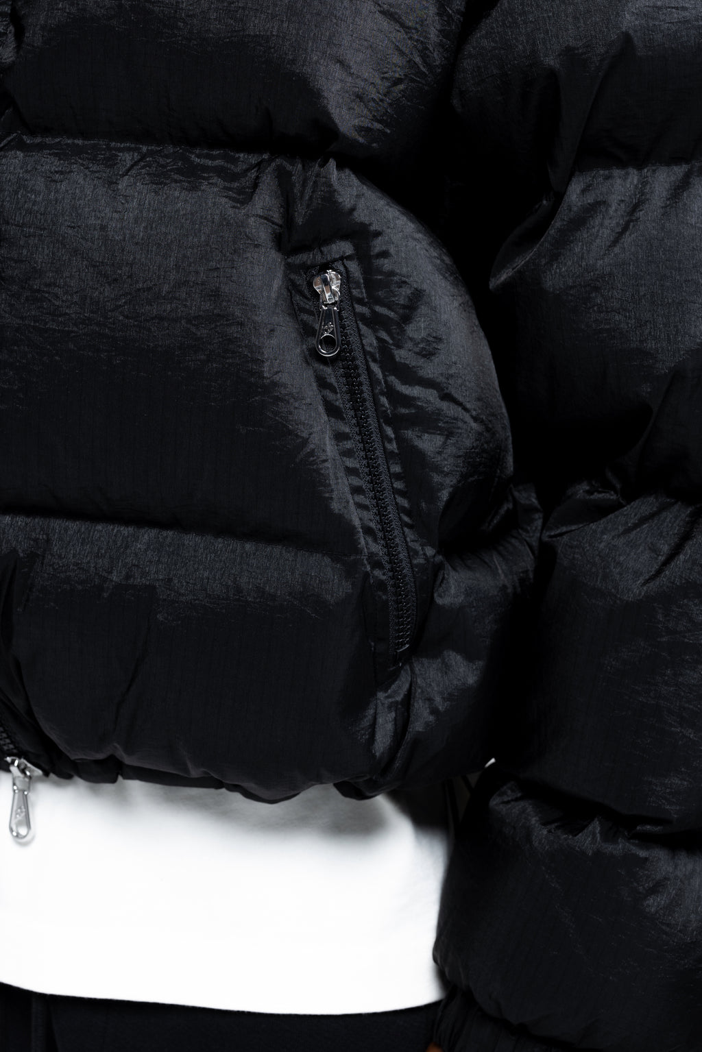 Cole Buxton | Cropped Nylon Ripstop Puffer | Mens | Black