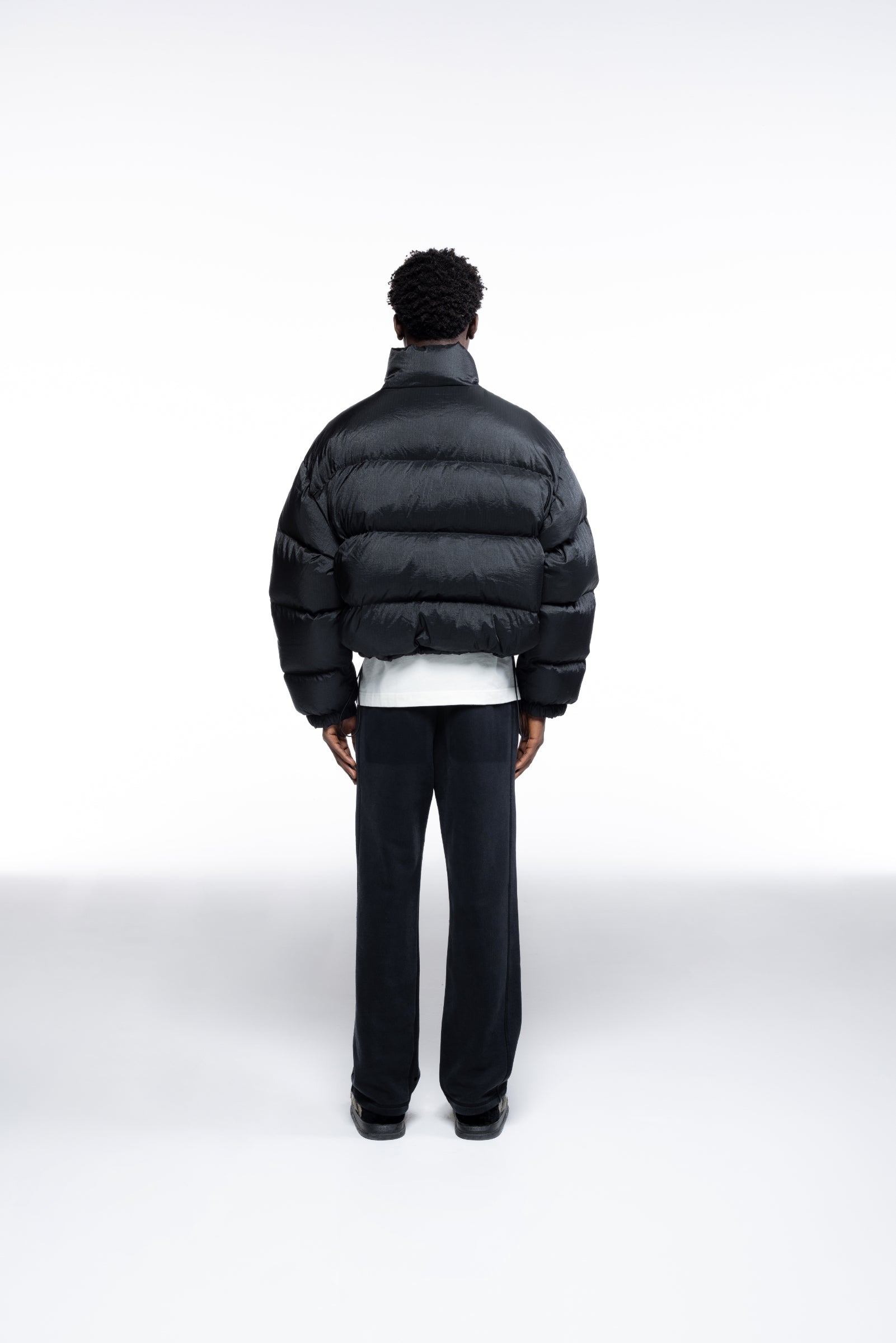 Cole Buxton | Cropped Nylon Ripstop Puffer | Mens | Black