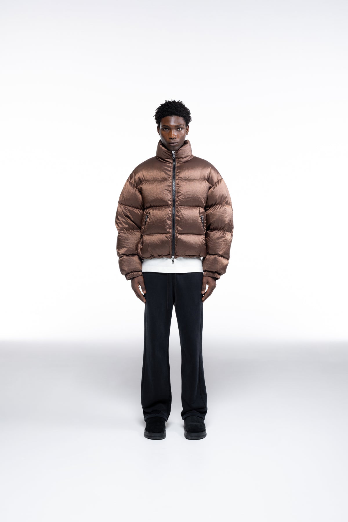 Cole Buxton | Cropped Nylon Ripstop Puffer | Mens | Copper