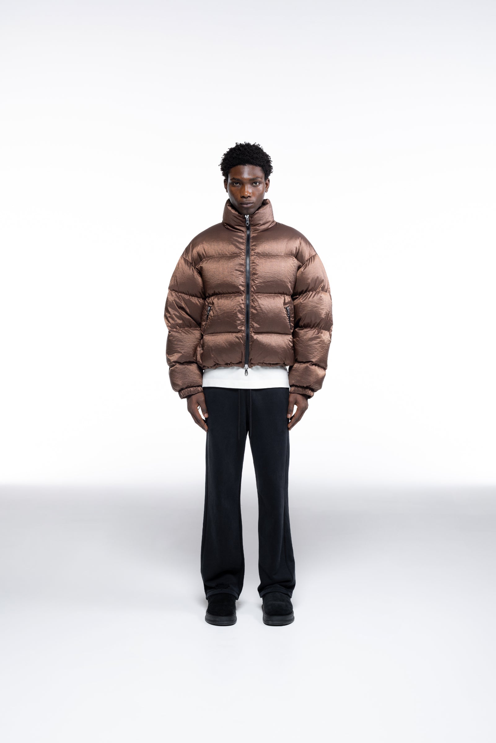 Cole Buxton | Cropped Nylon Ripstop Puffer | Mens | Copper