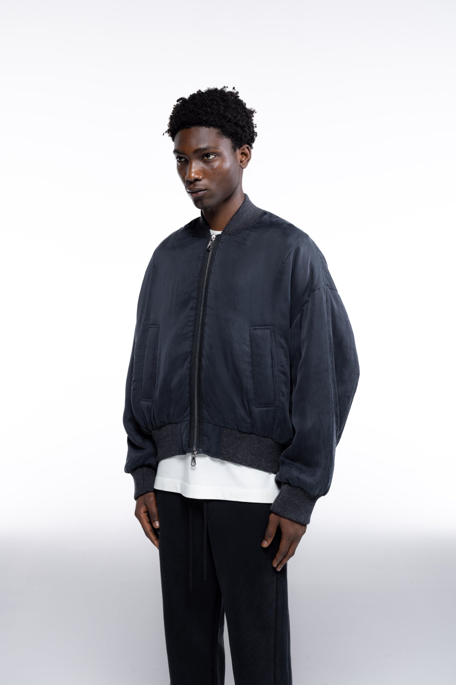 Cole Buxton | Cupro Bomber | Mens | Black