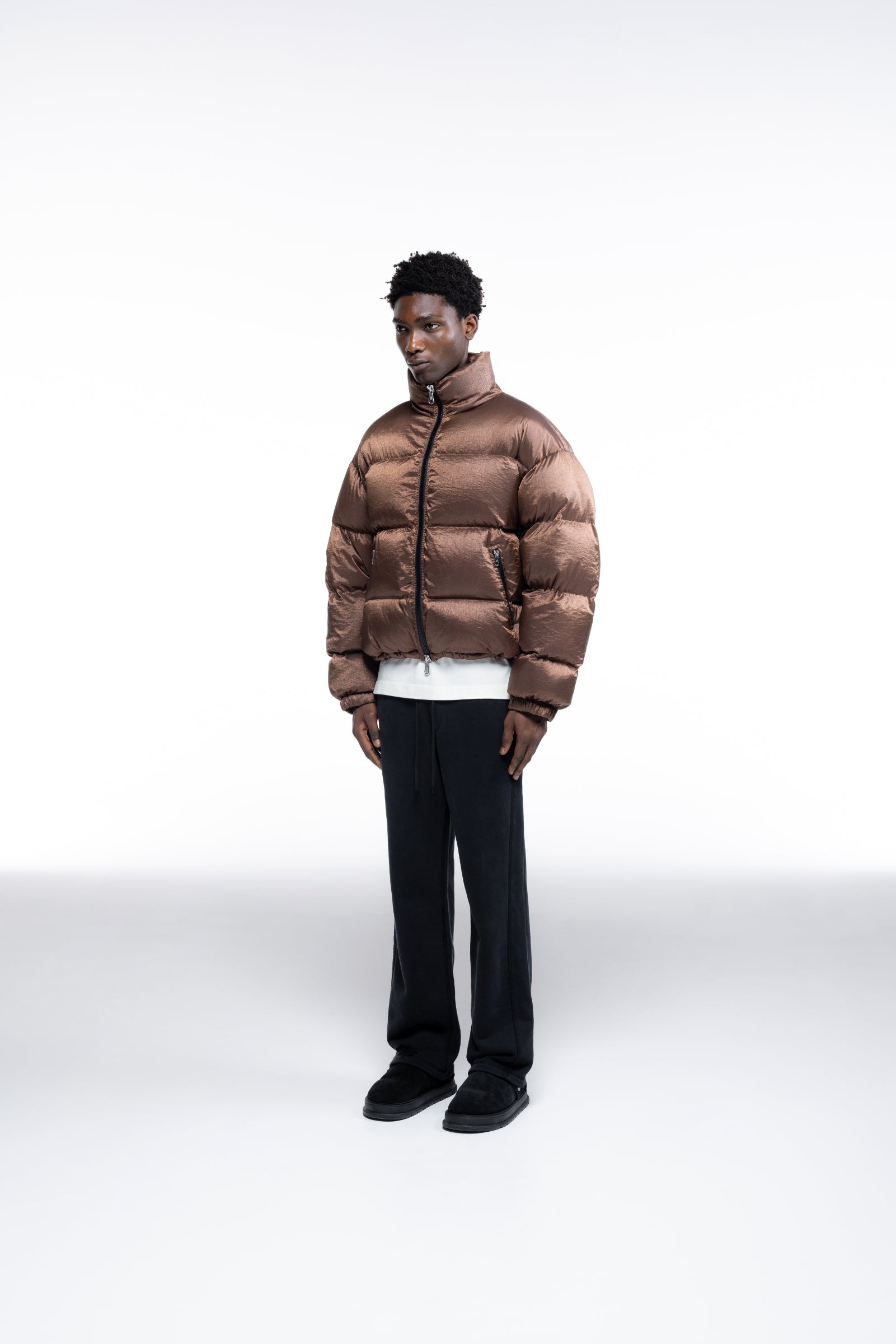 Cole Buxton | Cropped Nylon Ripstop Puffer | Mens | Copper