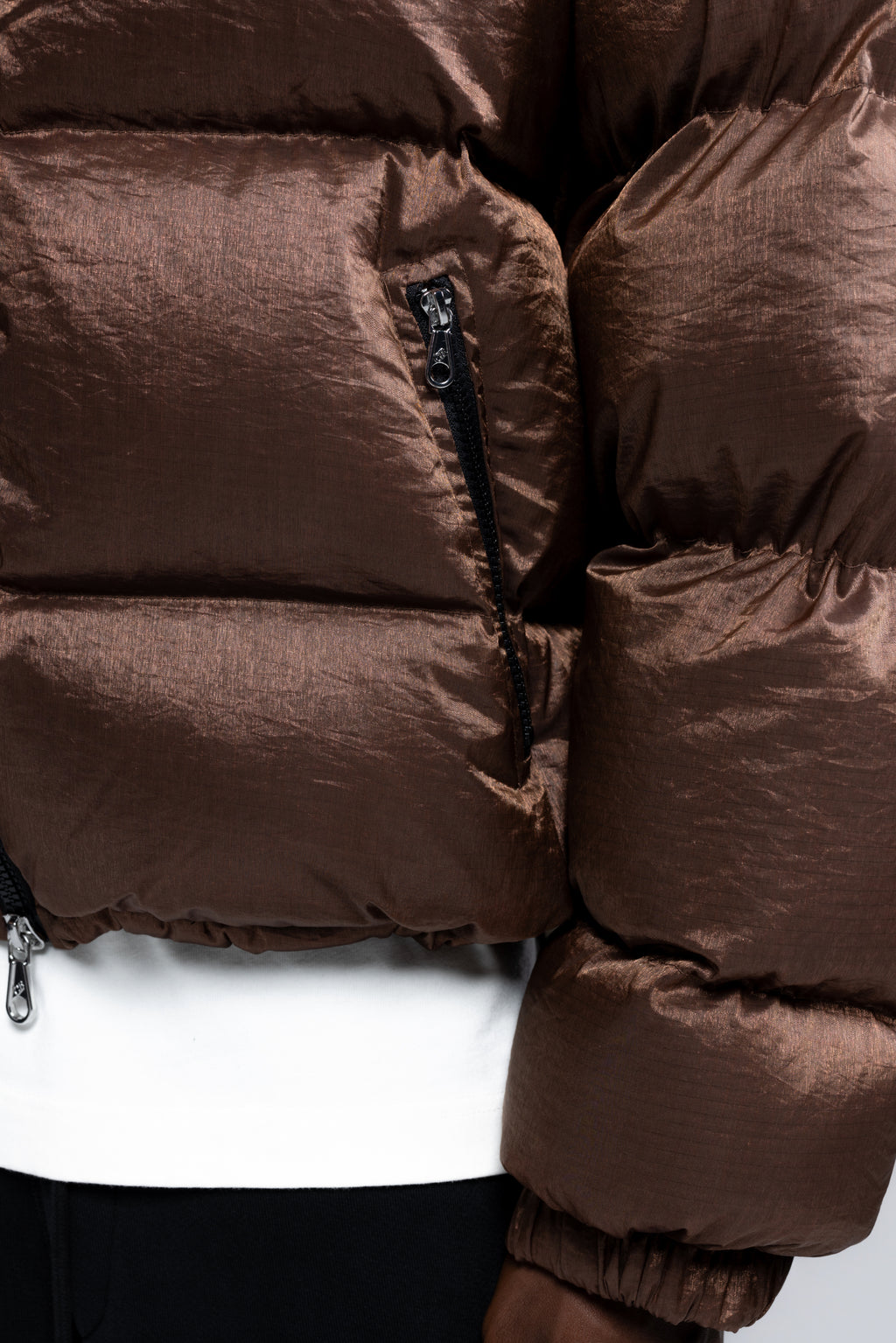 Cole Buxton | Cropped Nylon Ripstop Puffer | Mens | Copper