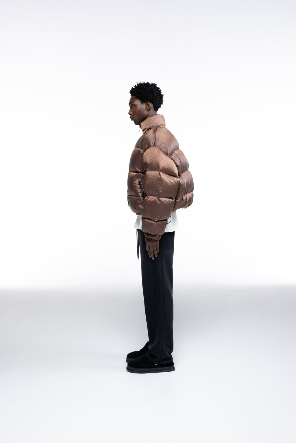 Cole Buxton | Cropped Nylon Ripstop Puffer | Mens | Copper
