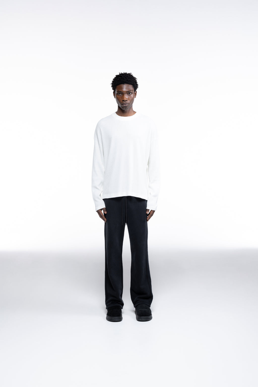 Cole Buxton | Waffle Painted Star Long Sleeve T-Shirt | Mens | Vintage White