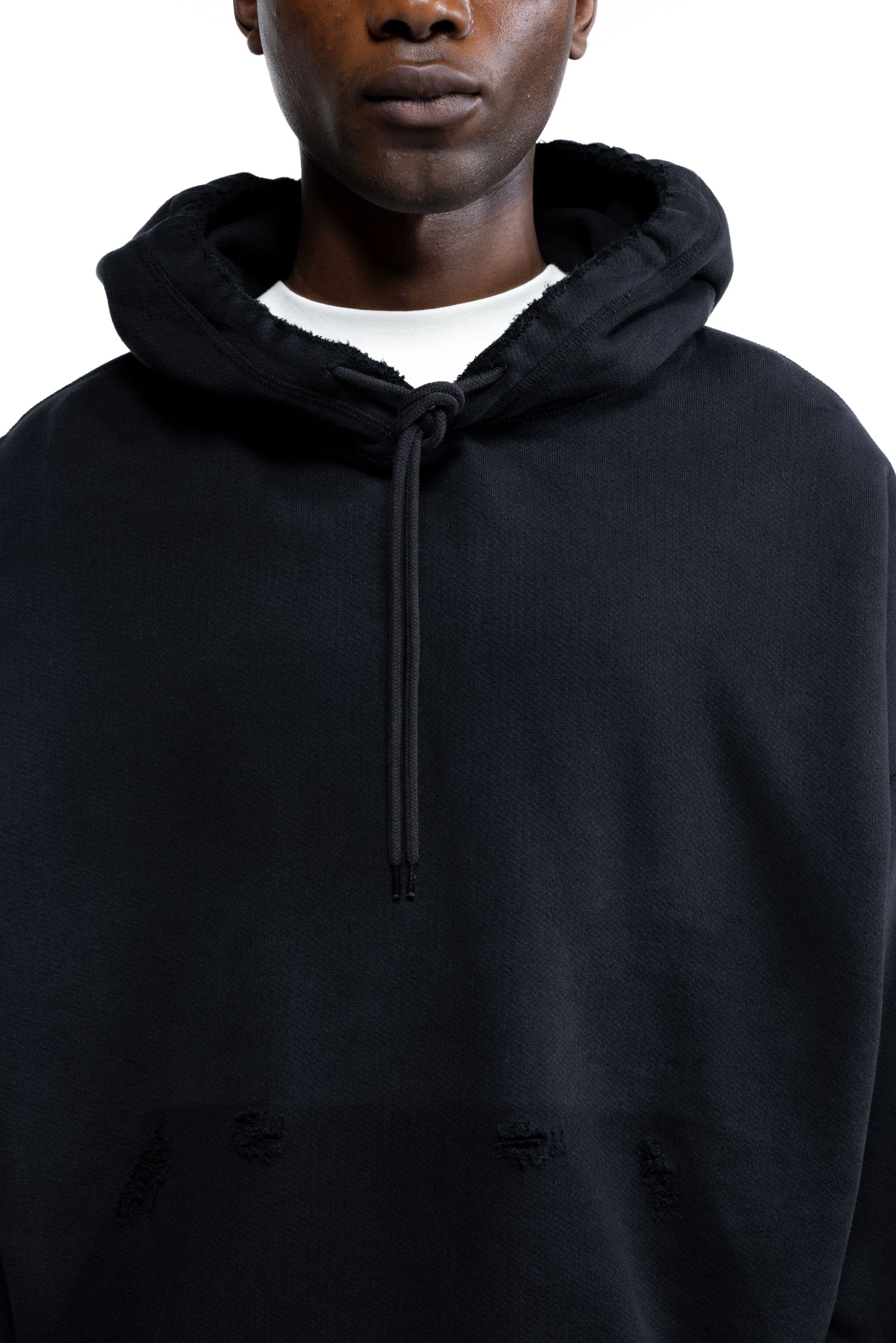 Cole Buxton | Distressed Hoodie | Mens | Washed Black