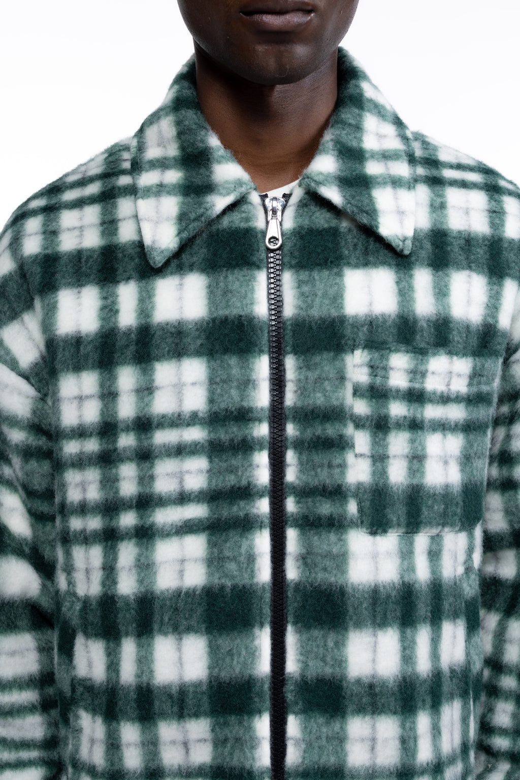Cole Buxton | Wool Overshirt | Mens | Green/White
