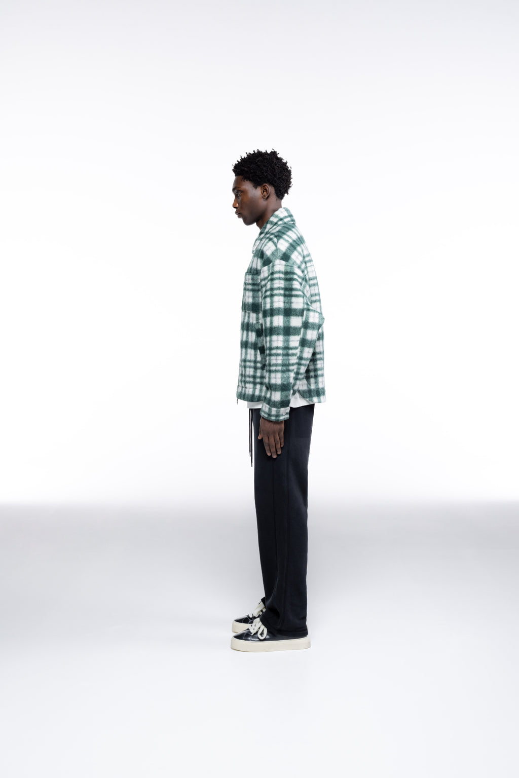 Cole Buxton | Wool Overshirt | Mens | Green/White