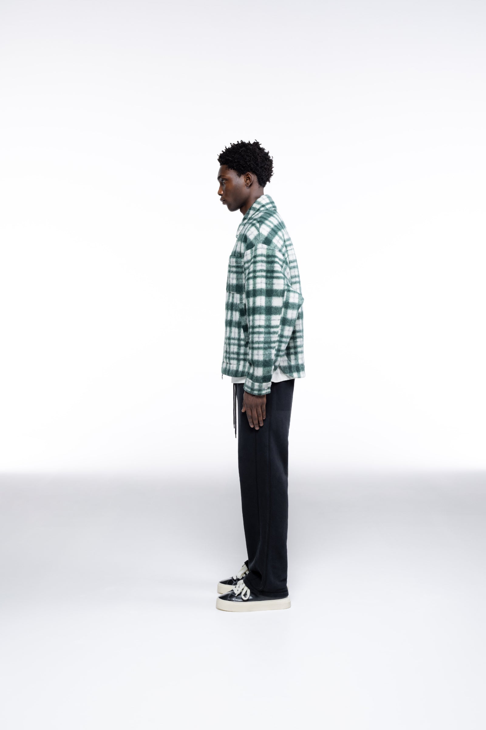 Cole Buxton | Wool Overshirt | Mens | Green/White
